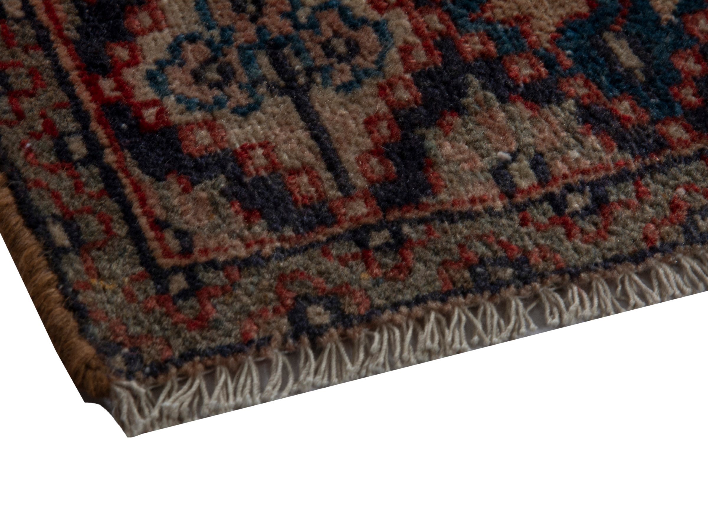 Persian Kashan accent rug in cream and rust, view 5 of 17