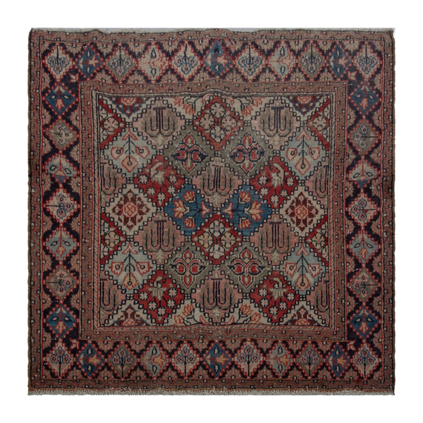 5734 - Persian Kashan Accent Rug 3'11" x 3'11"