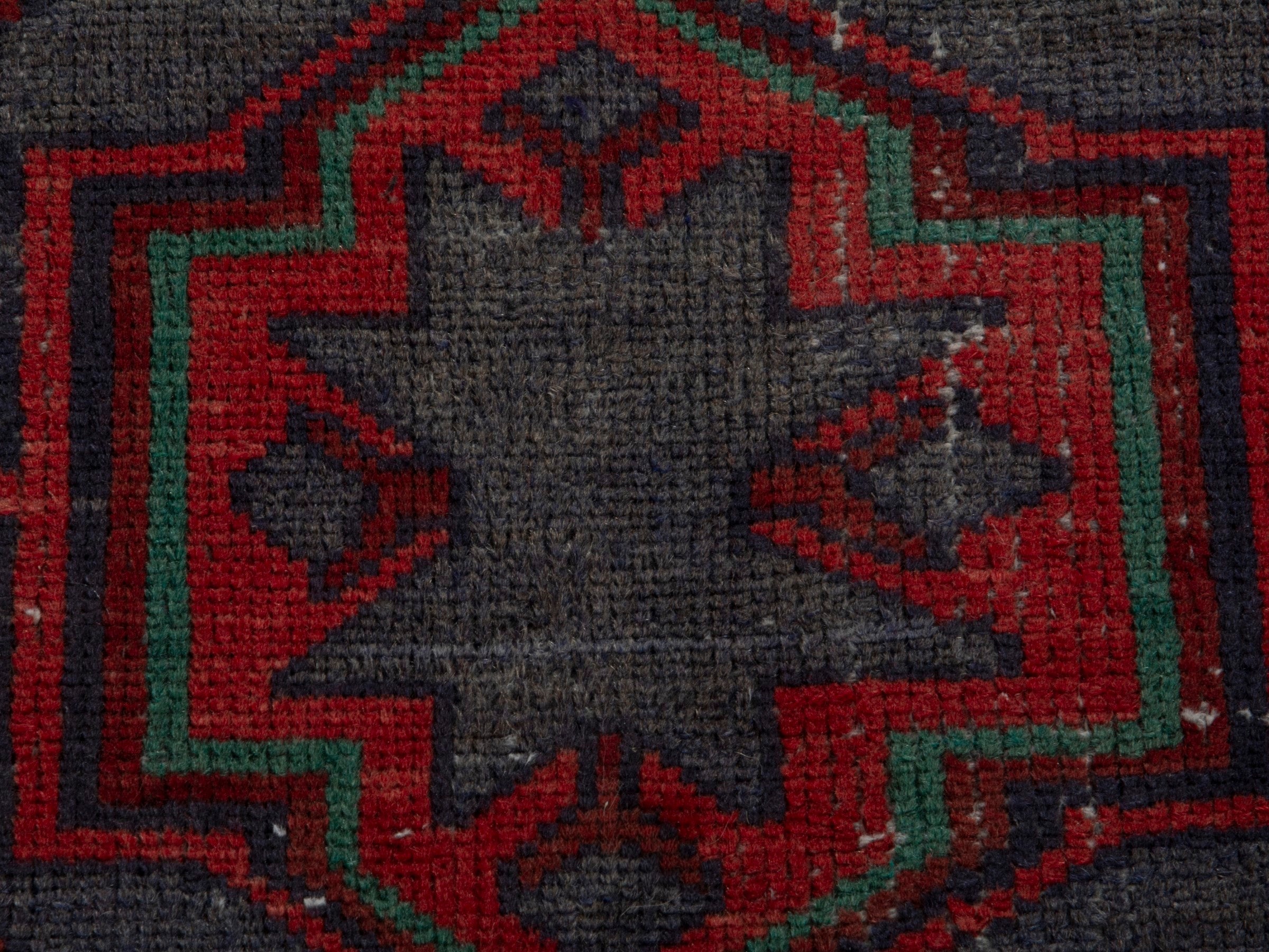 Persian Zanjan accent rug in deep red and dark taupe, view 11 of 18