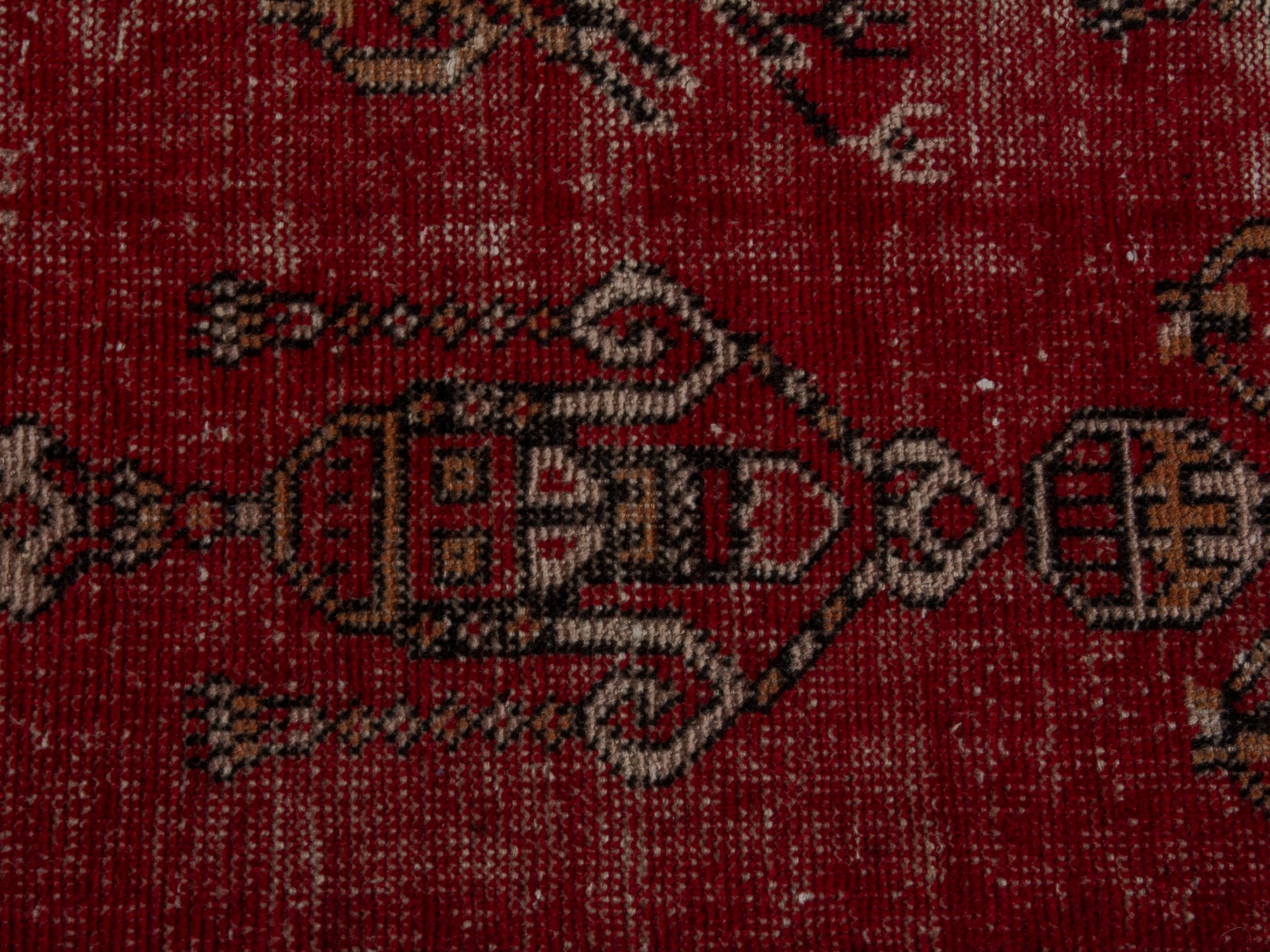 Persian Ferdos accent rug in deep red and cream, view 10 of 16