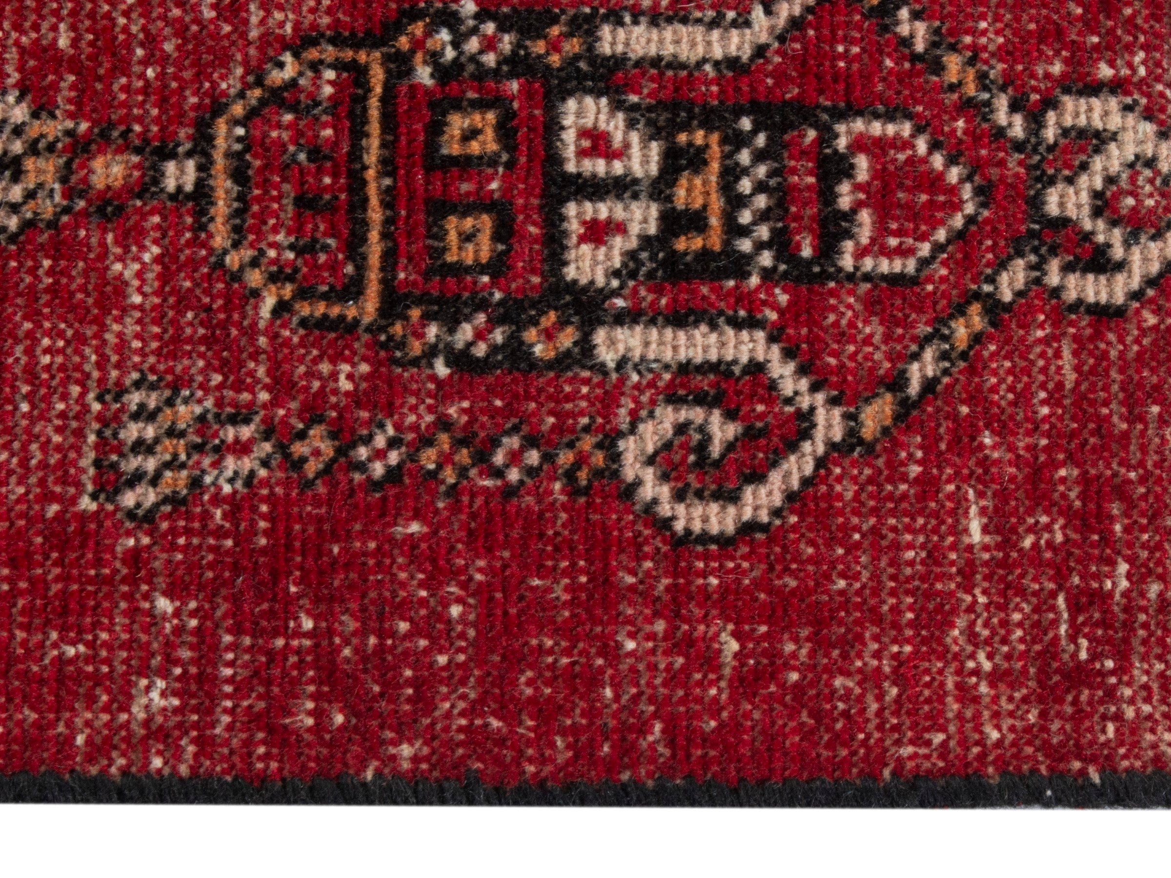 Persian Ferdos accent rug in deep red and cream, view 4 of 16