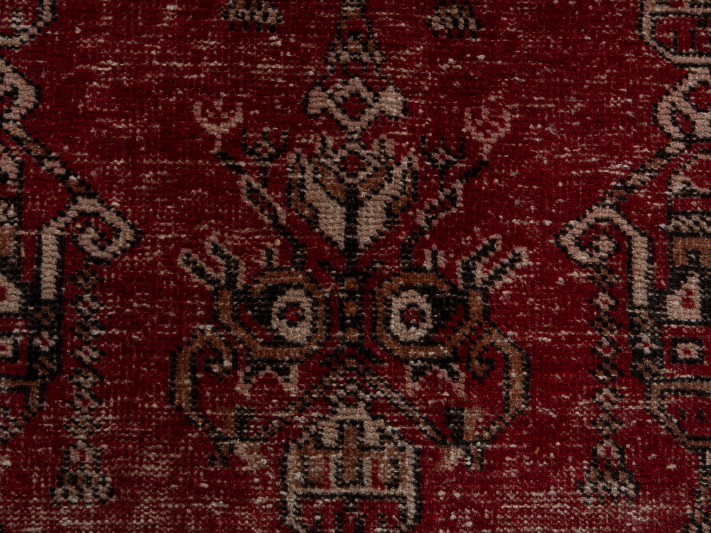 Persian Baluch accent rug in burgundy and cream, view 10 of 16