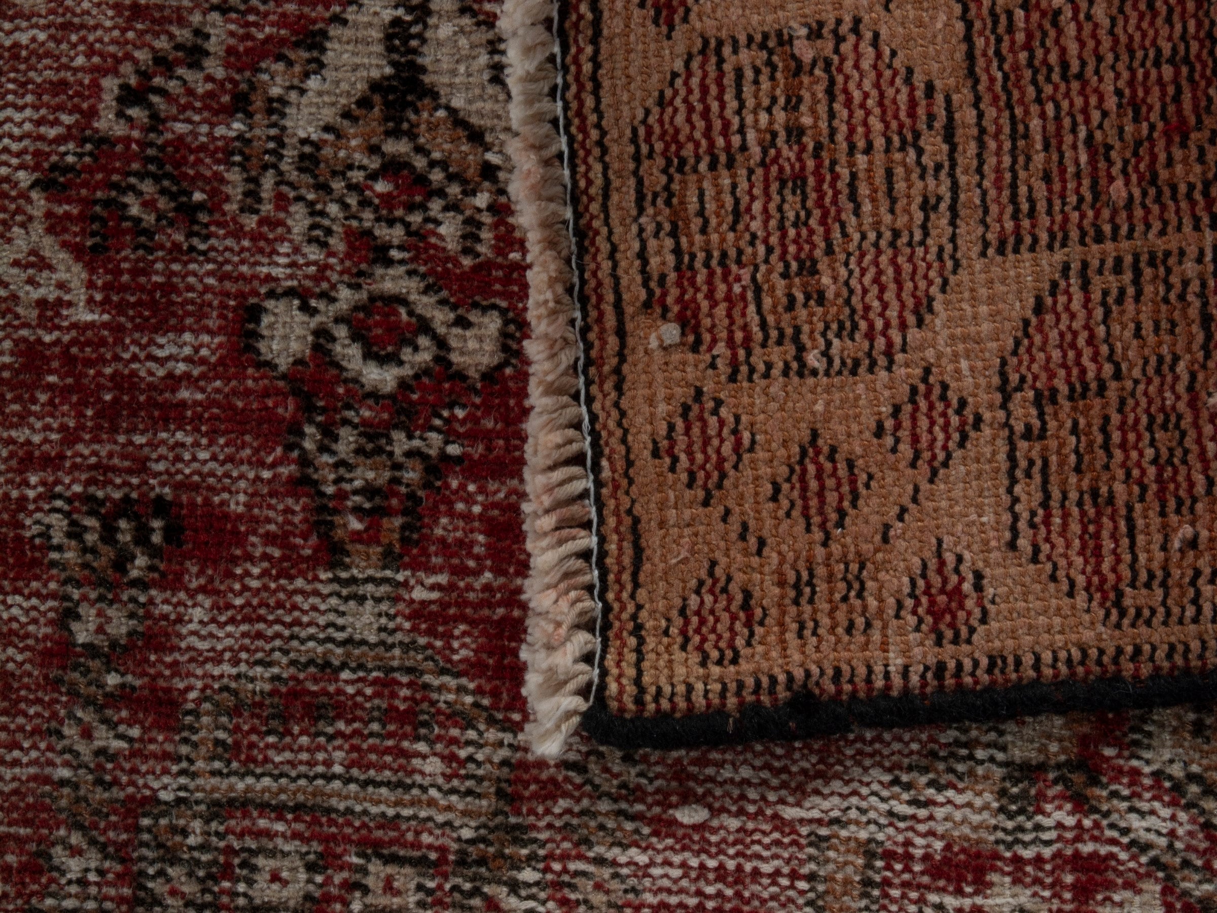 Persian Baluch accent rug in burgundy and cream, view 16 of 16
