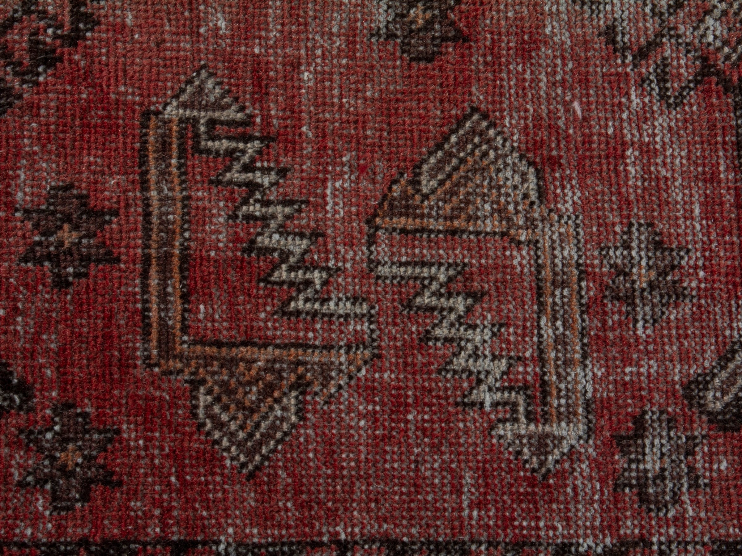 Persian Baluch accent rug in faded red and burgundy, view 11 of 16