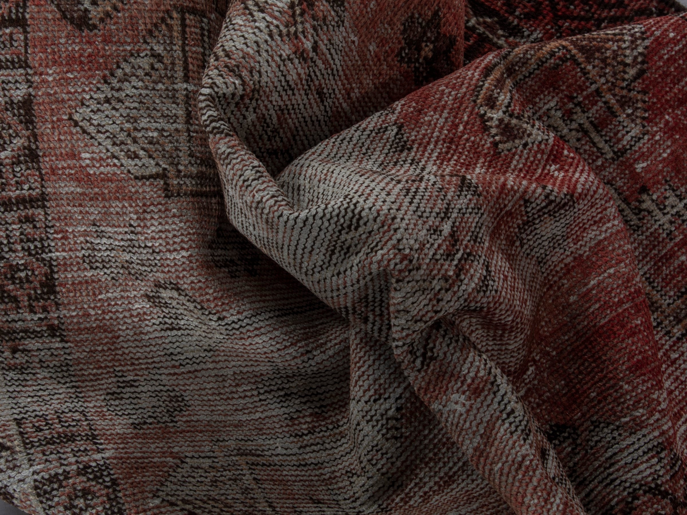 Persian Baluch accent rug in faded red and burgundy, view 14 of 16