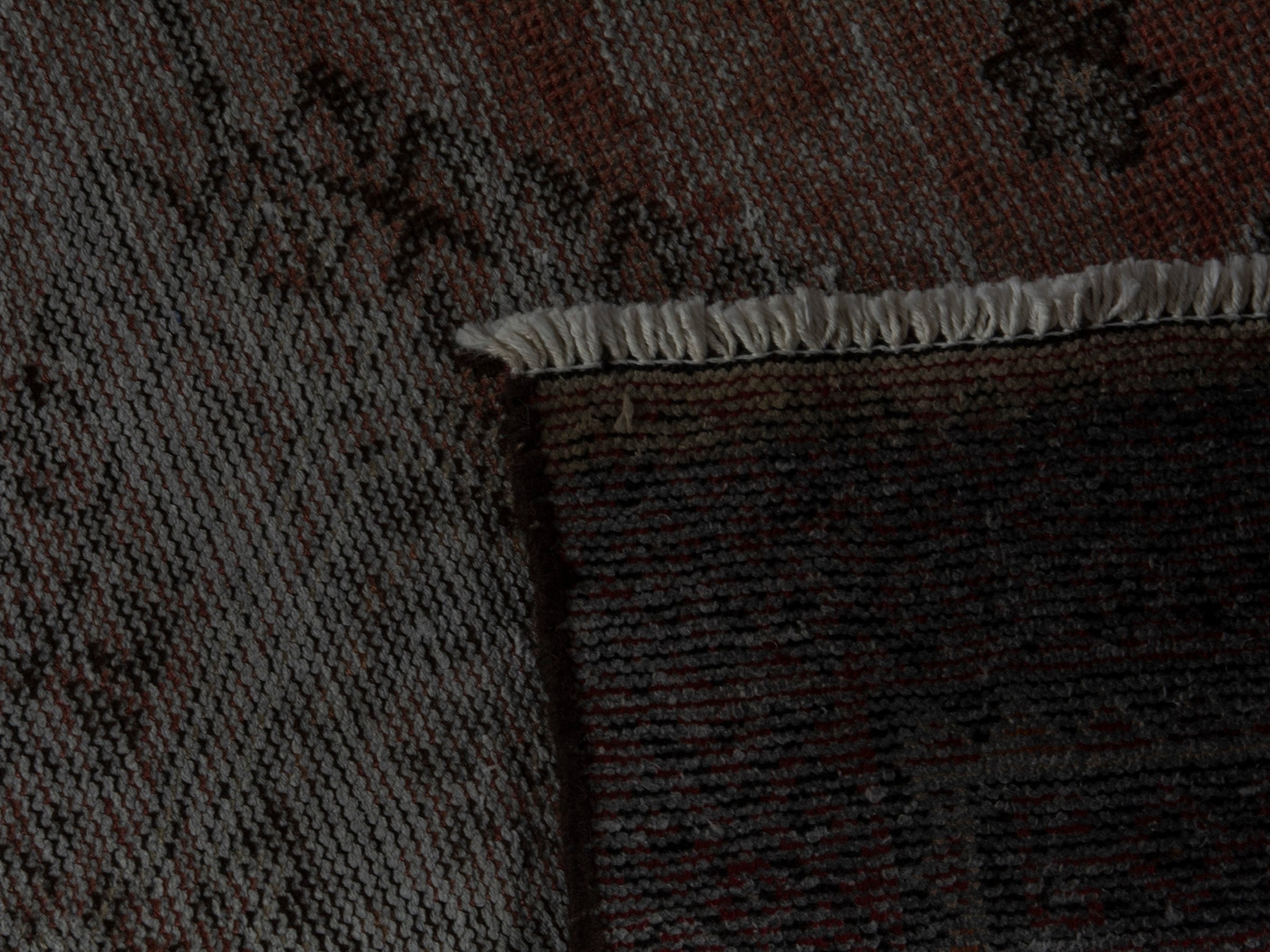 Persian Baluch accent rug in faded red and burgundy, view 16 of 16