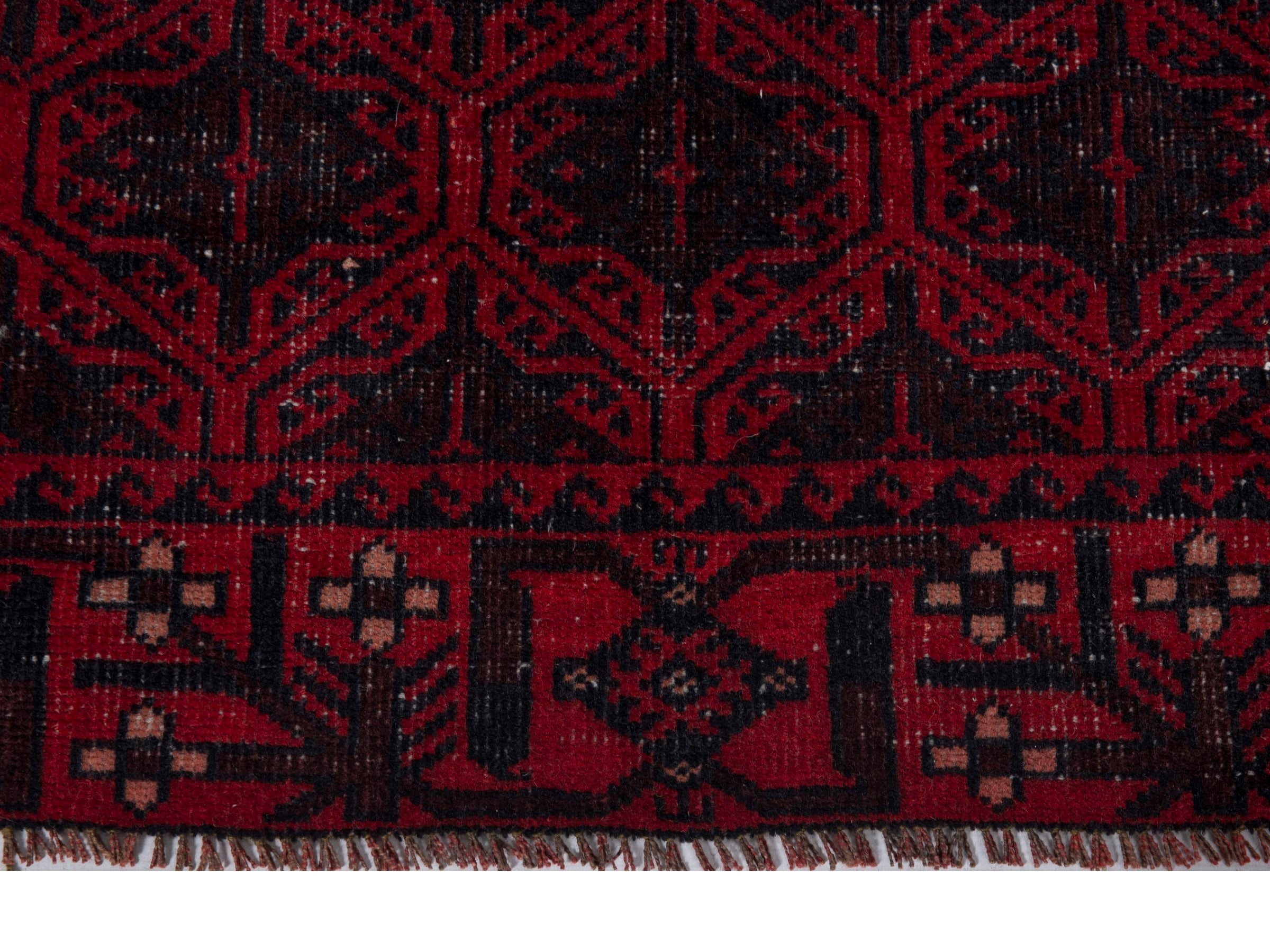 Persian Baluch accent rug in burgundy and deep red, view 9 of 18
