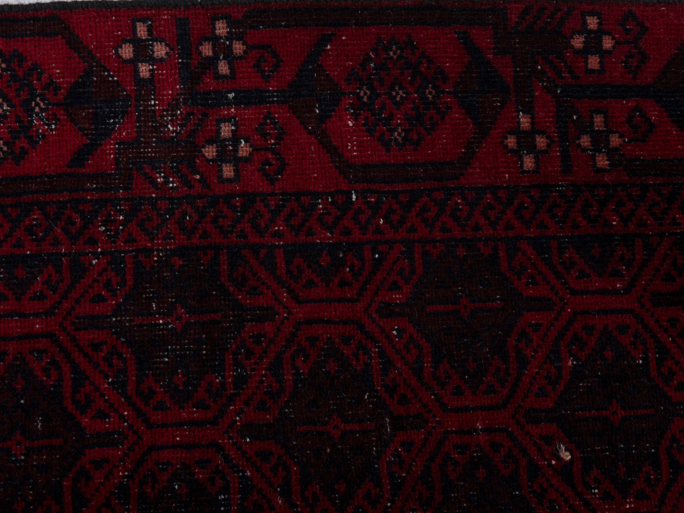 Persian Baluch accent rug in burgundy and deep red, view 13 of 18