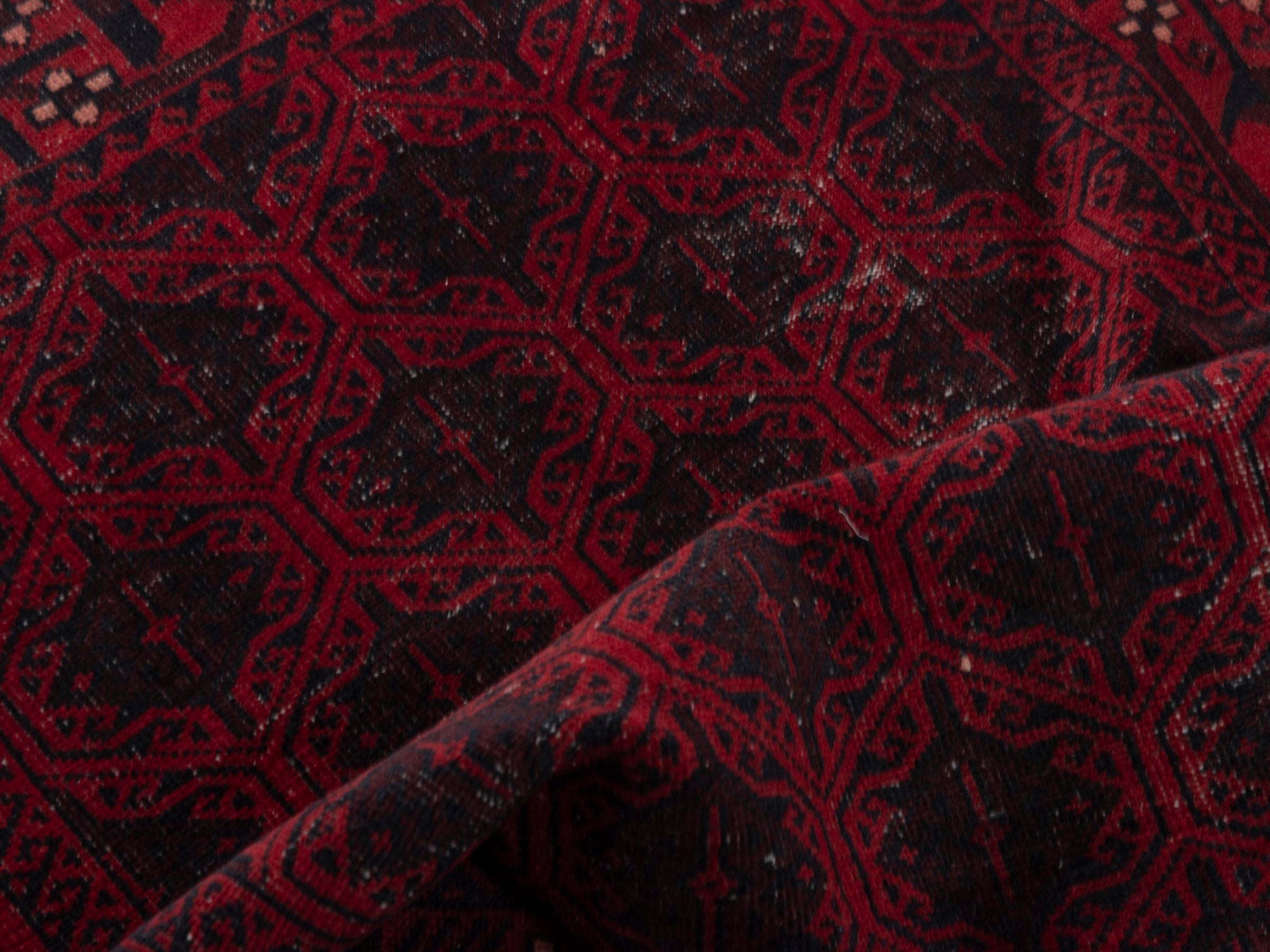 Persian Baluch accent rug in burgundy and deep red, view 16 of 18
