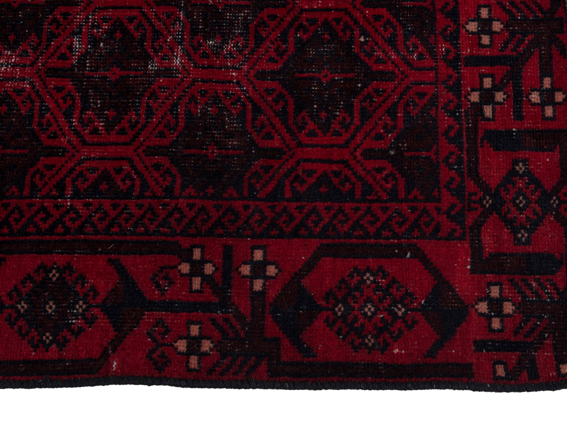 Persian Baluch accent rug in burgundy and deep red, view 4 of 18