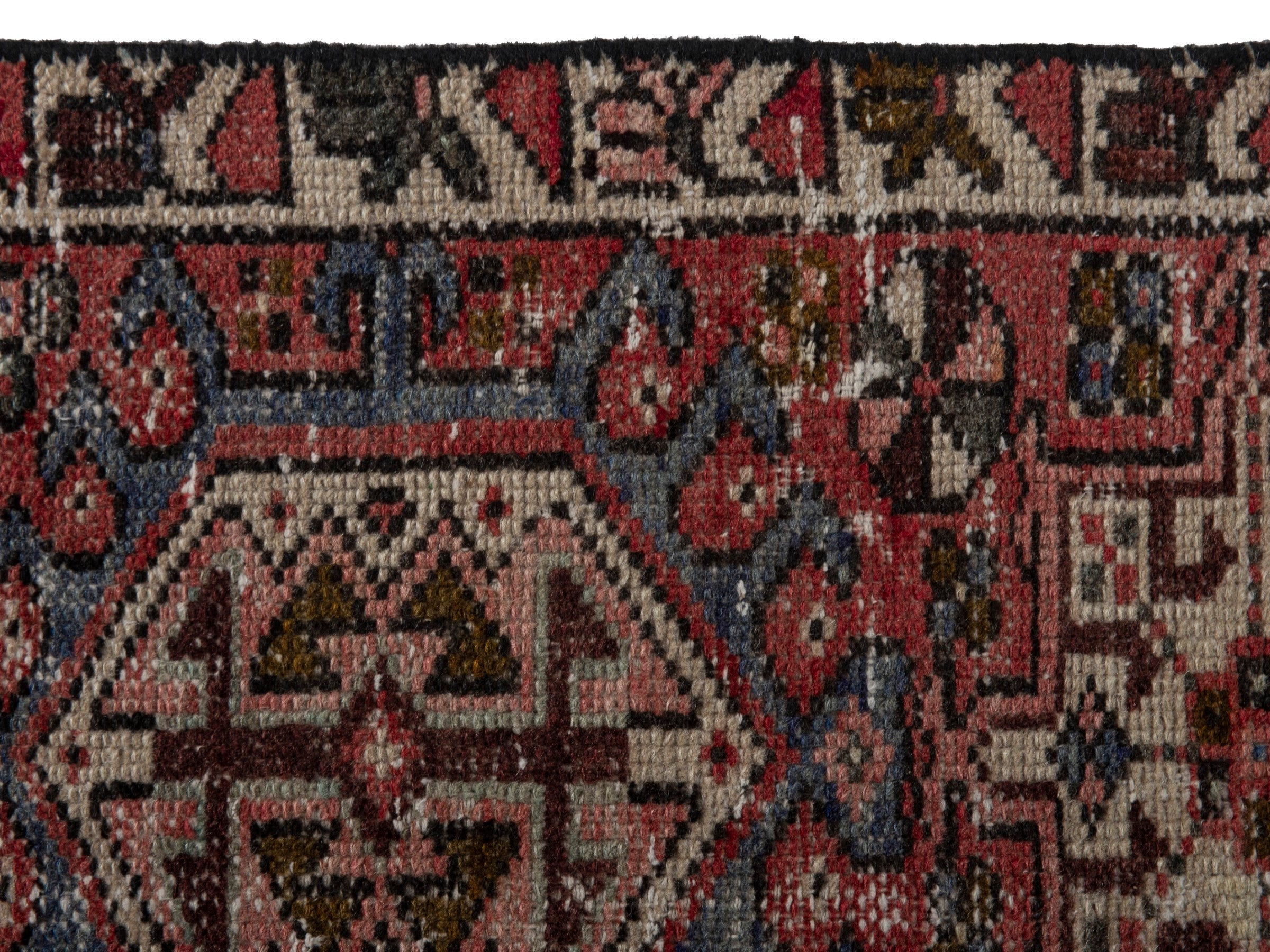 Persian Gharajeh accent rug in burgundy and rust, view 12 of 16
