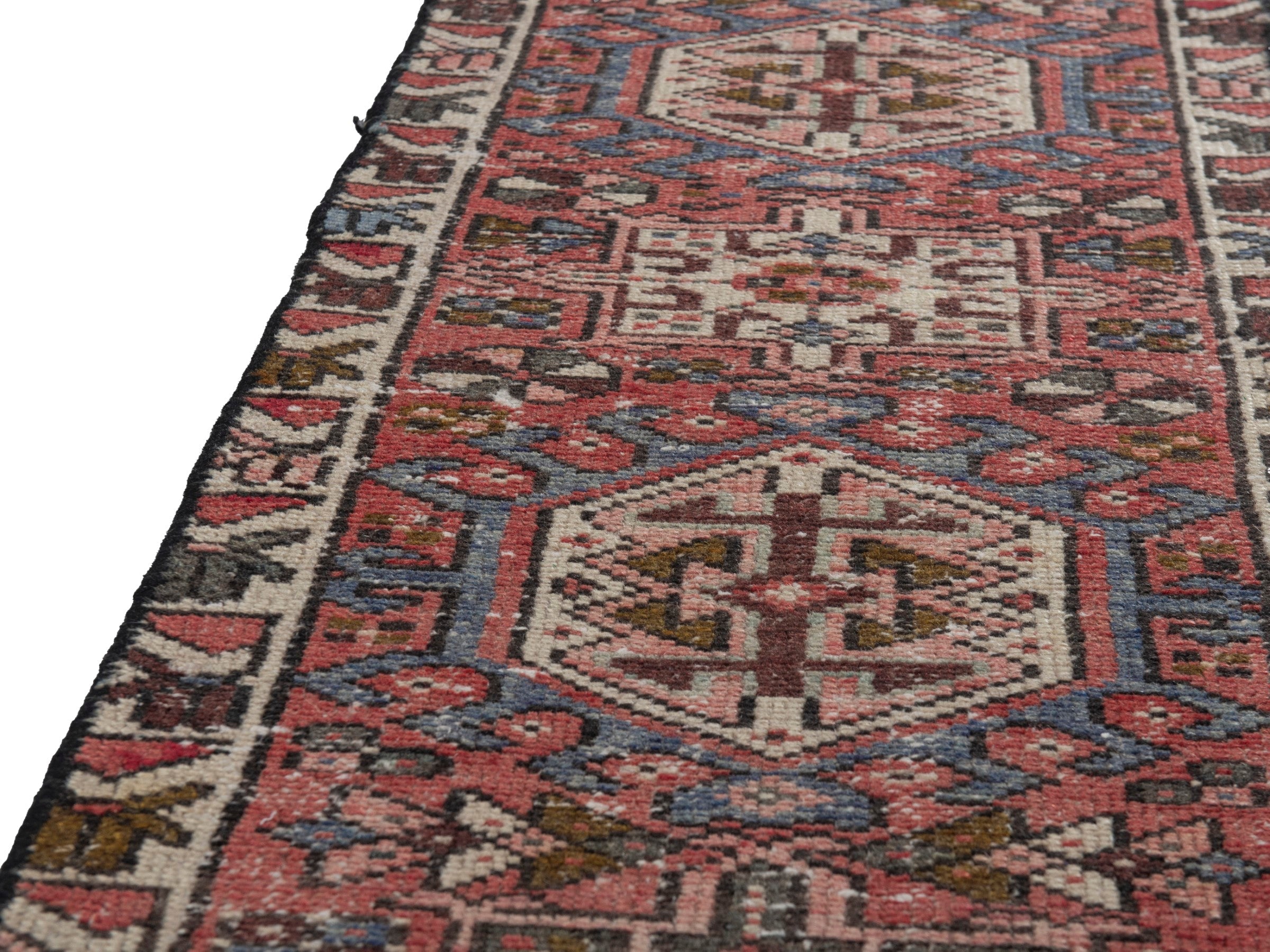 Persian Gharajeh accent rug in burgundy and rust, view 8 of 16
