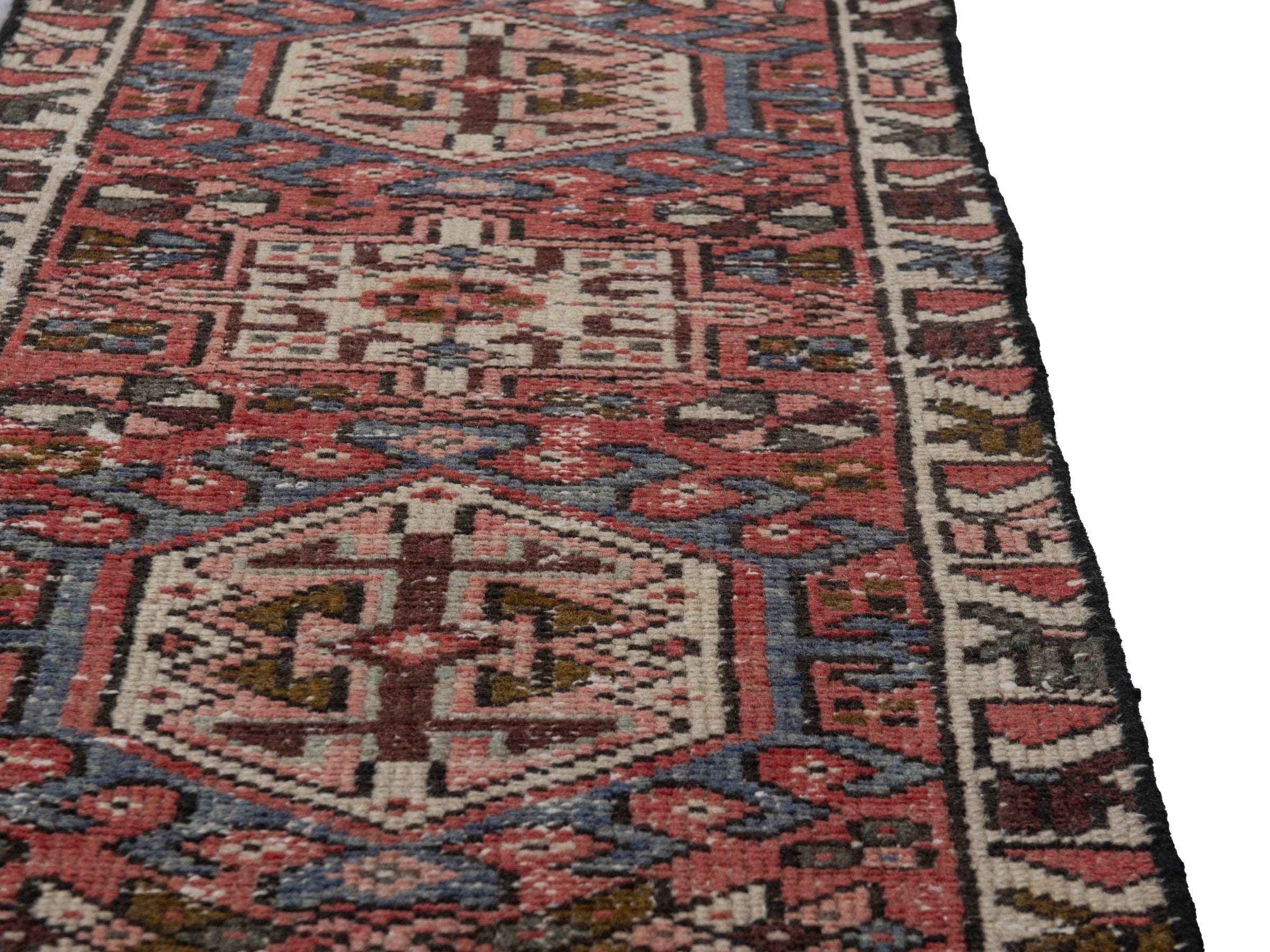 Persian Gharajeh accent rug in burgundy and rust, view 9 of 16