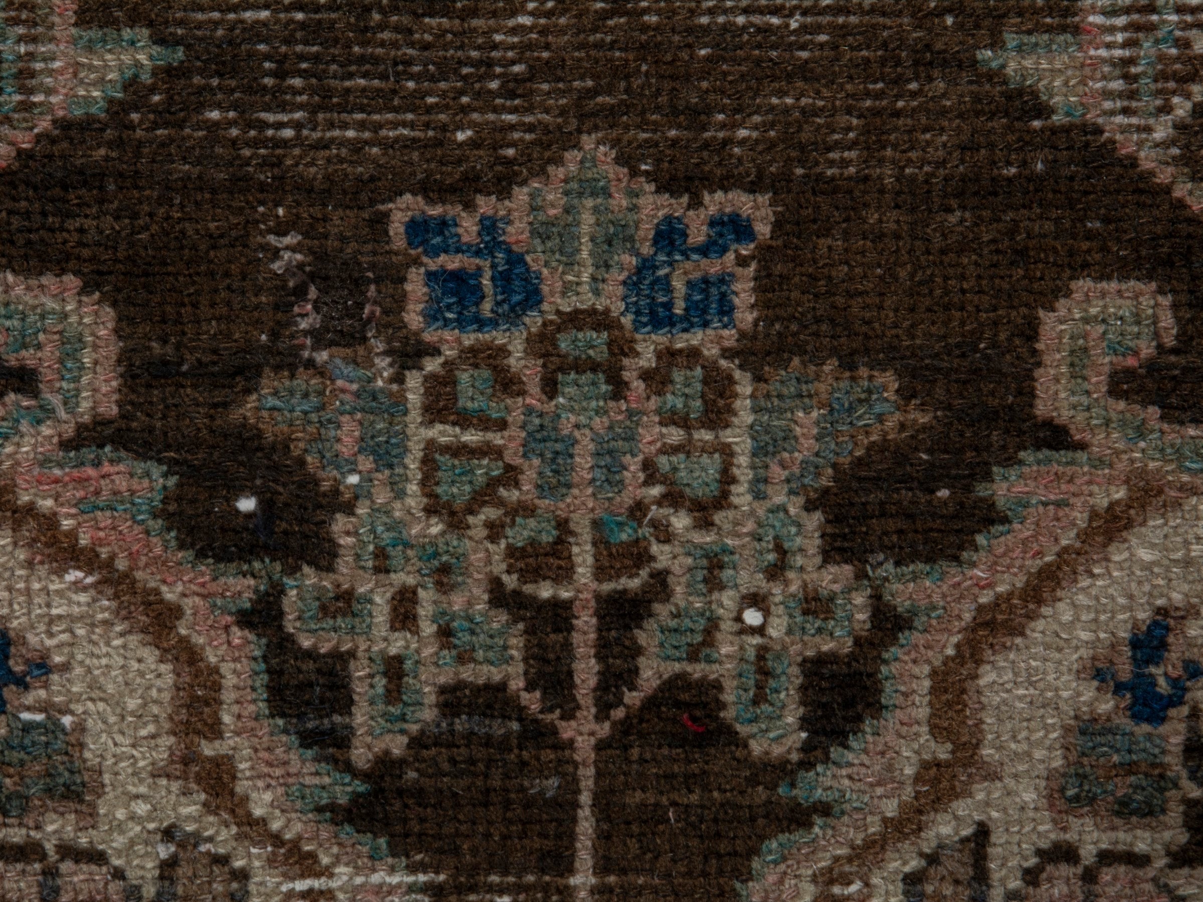 Persian Hamedan accent rug in brown and taupe, view 10 of 16