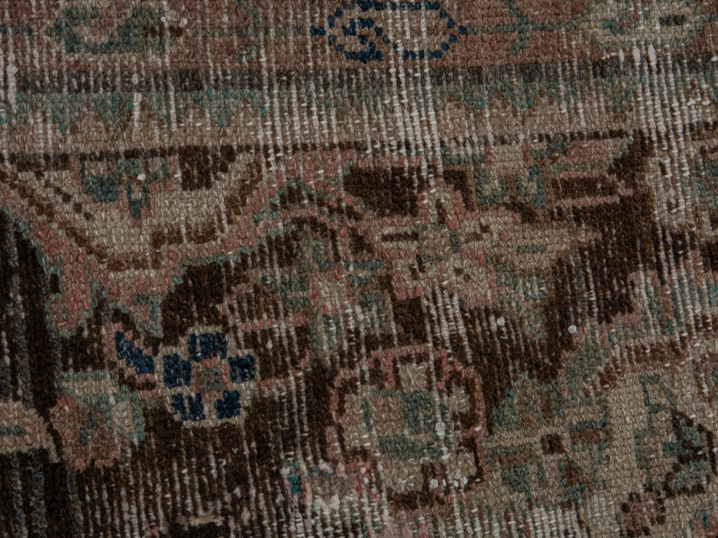 Persian Hamedan accent rug in brown and taupe, view 11 of 16