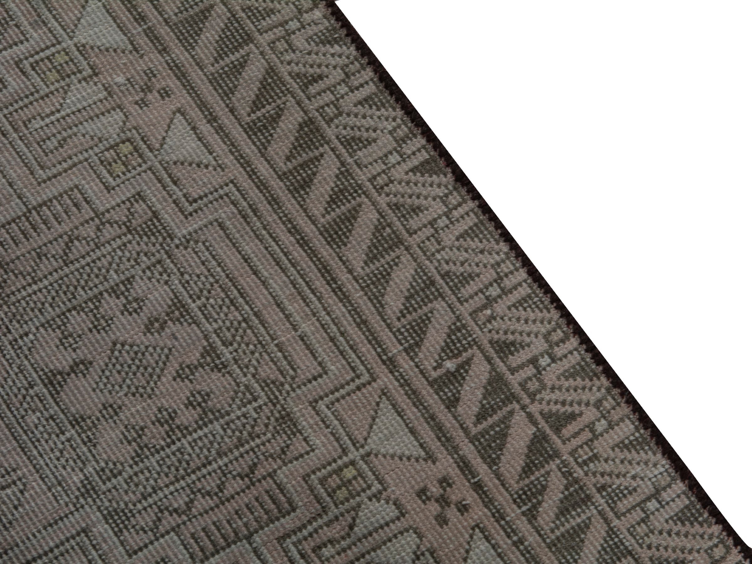 Persian Baluch runner rug in beige and greige, view 6 of 16