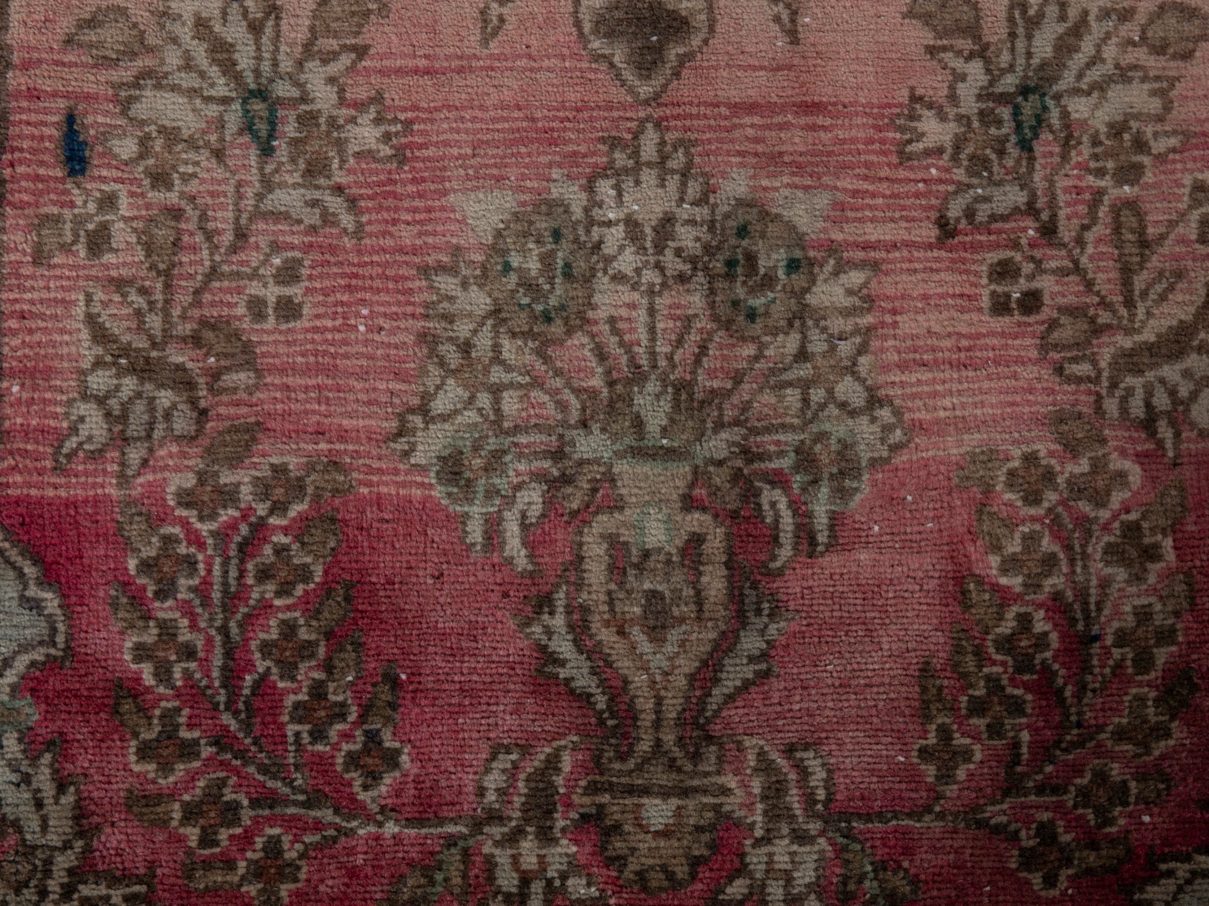 Persian Hamedan runner rug in faded red and sage, view 10 of 18