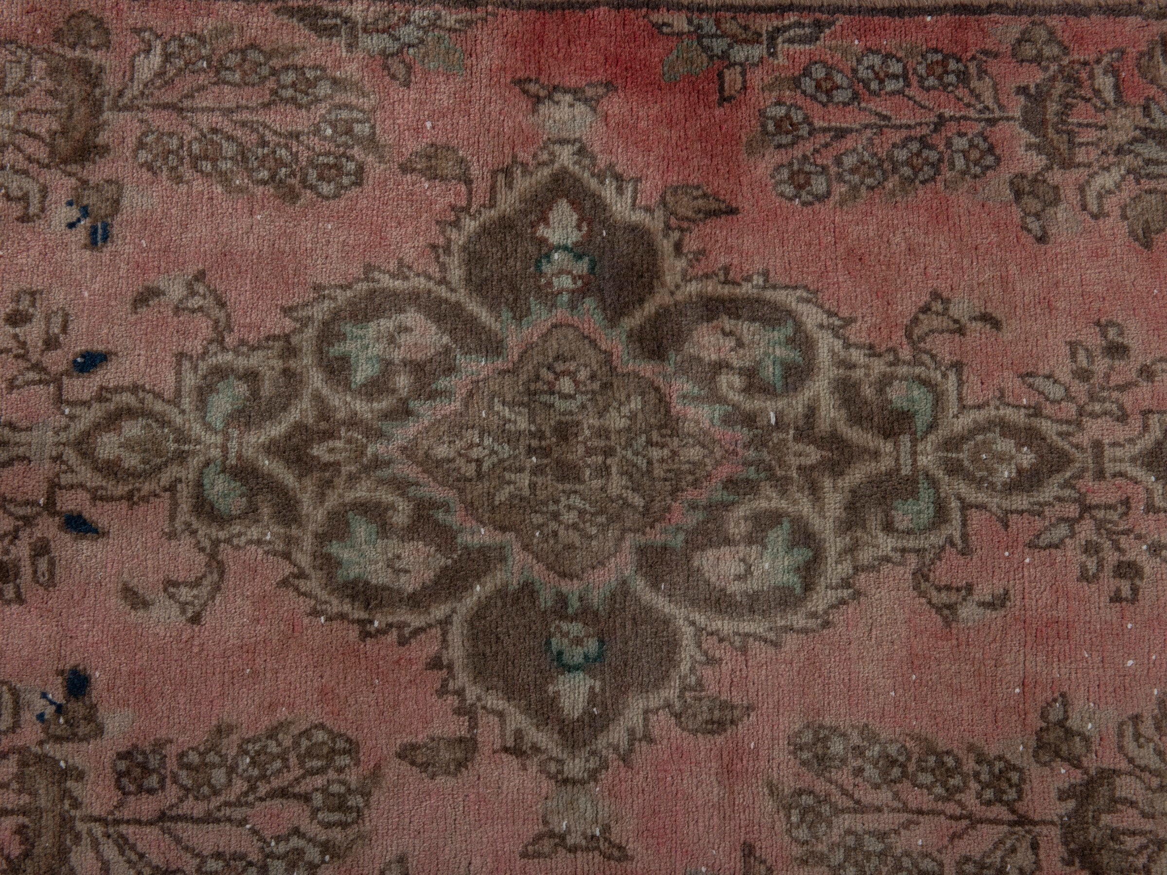 Persian Hamedan runner rug in faded red and sage, view 11 of 18