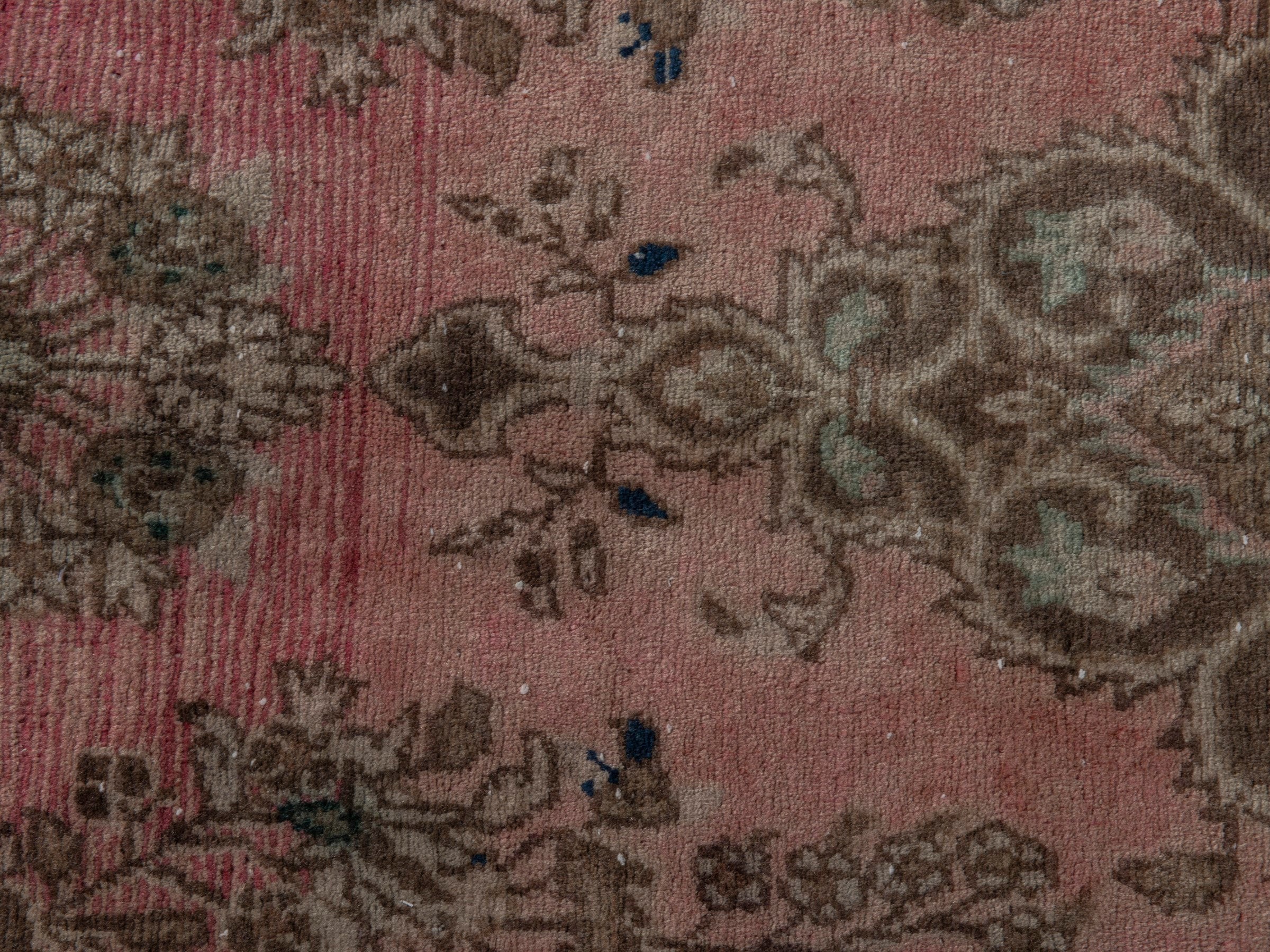 Persian Hamedan runner rug in faded red and sage, view 13 of 18