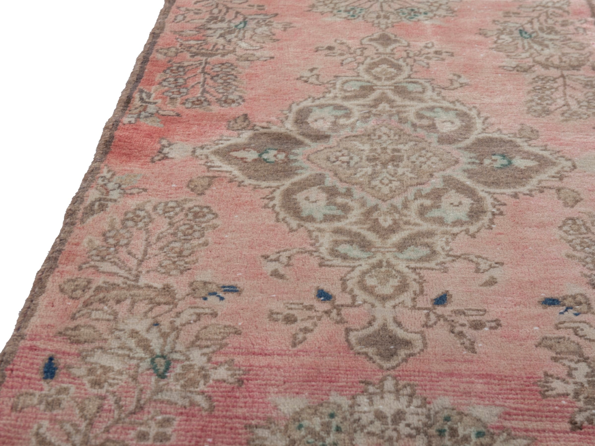 Persian Hamedan runner rug in faded red and sage, view 8 of 18
