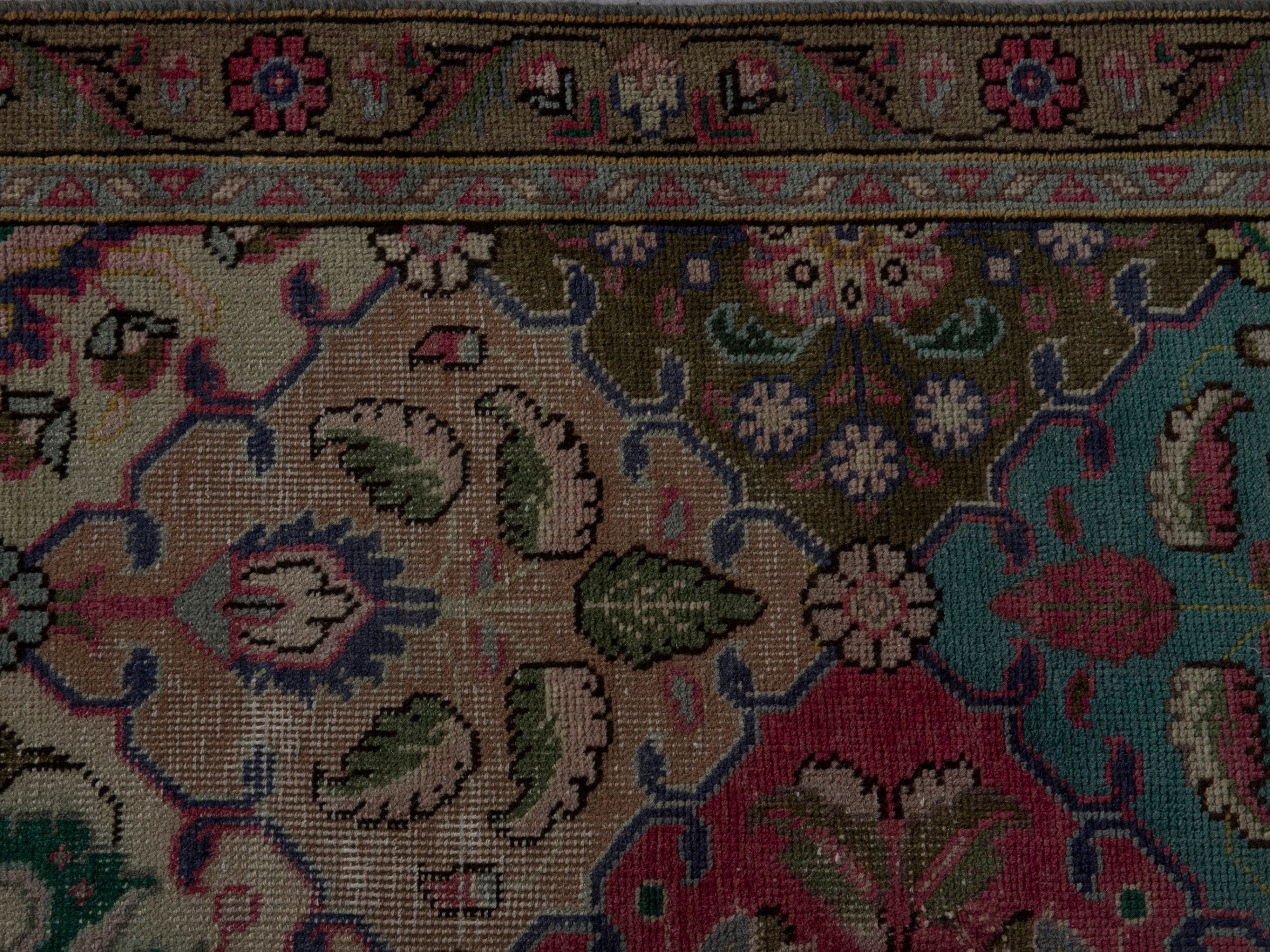 Persian Tabriz accent rug in smoke and walnut, view 12 of 16