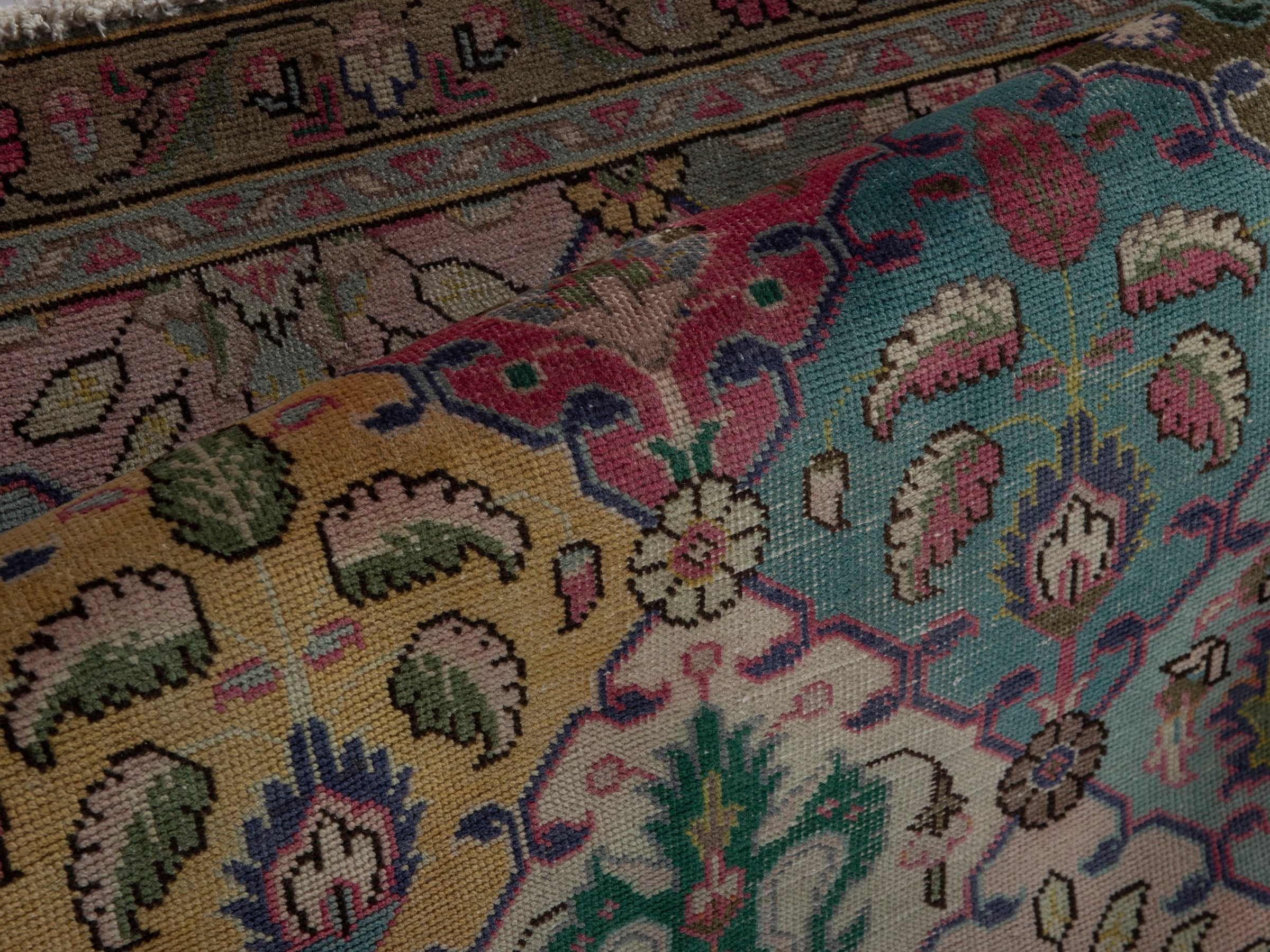 Persian Tabriz accent rug in smoke and walnut, view 13 of 16