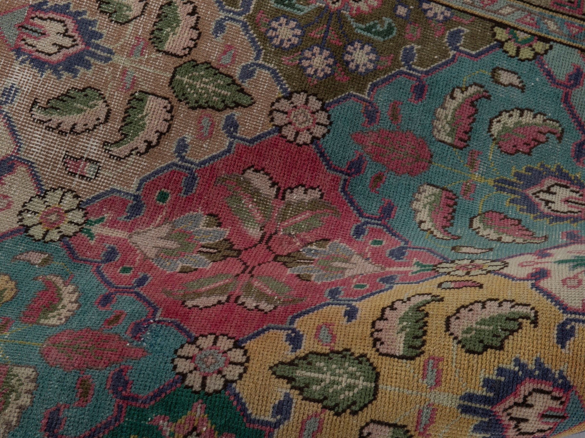 Persian Tabriz accent rug in smoke and walnut, view 15 of 16