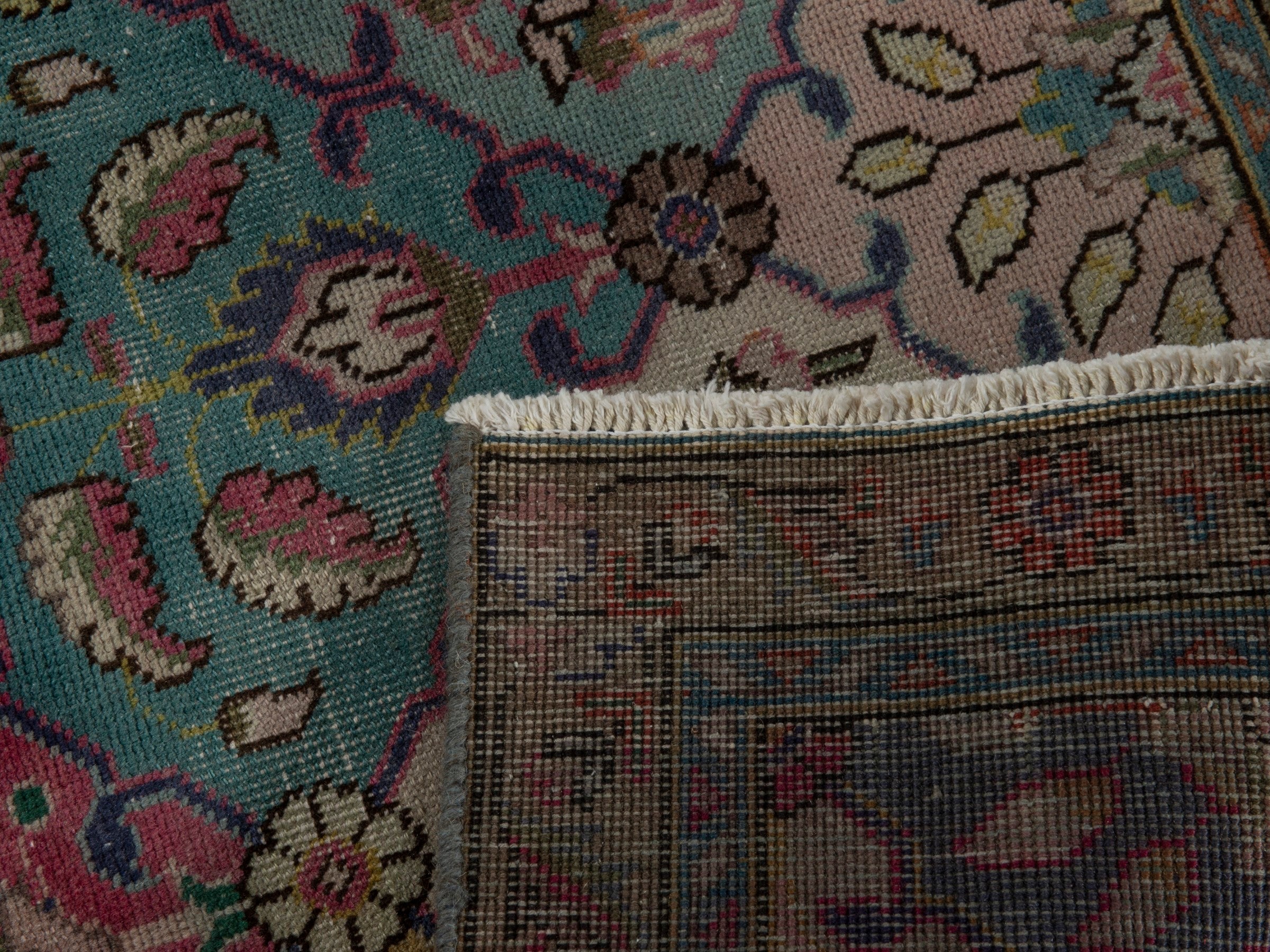 Persian Tabriz accent rug in smoke and walnut, view 16 of 16