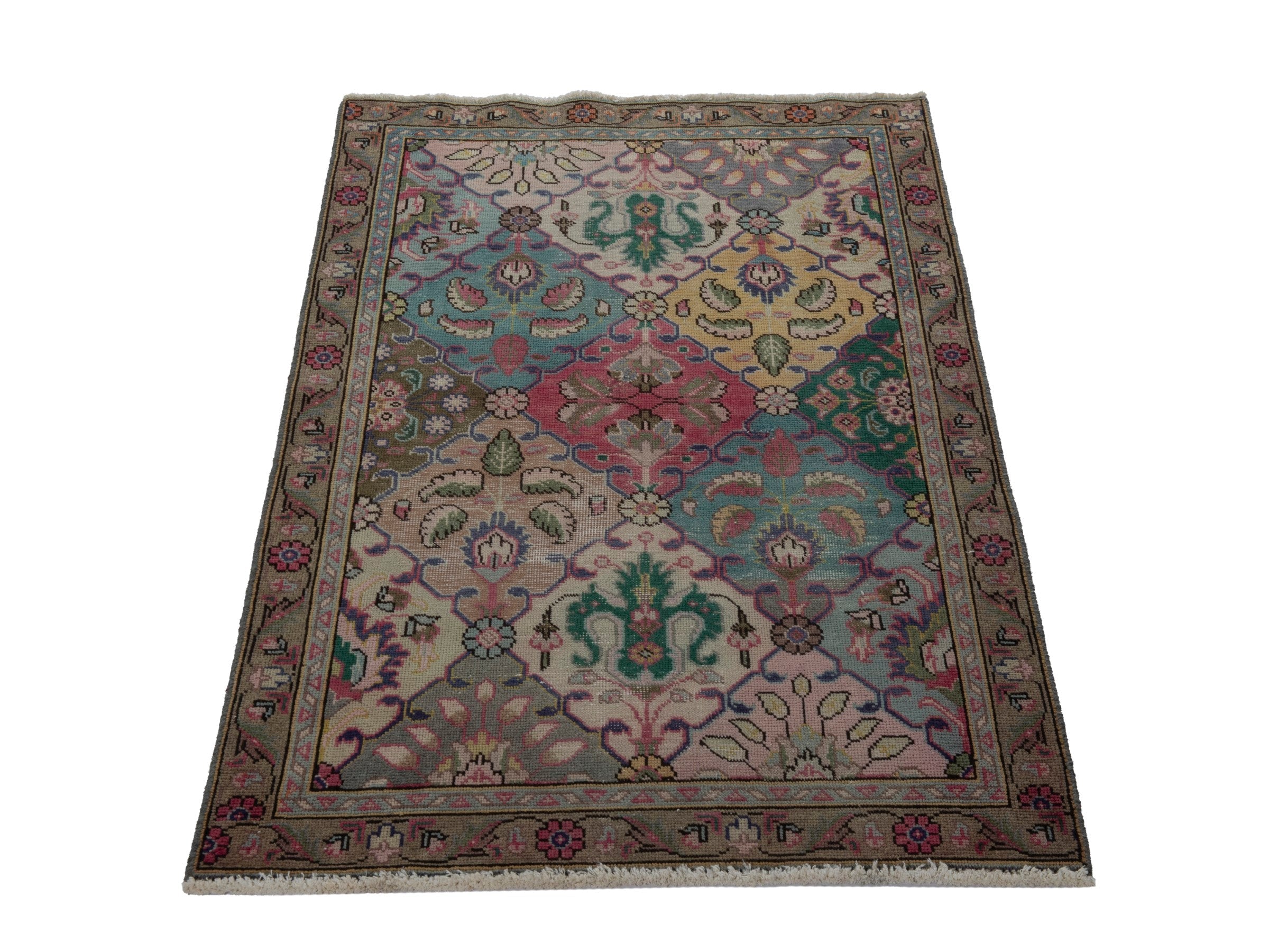 Persian Tabriz accent rug in smoke and walnut, view 2 of 16