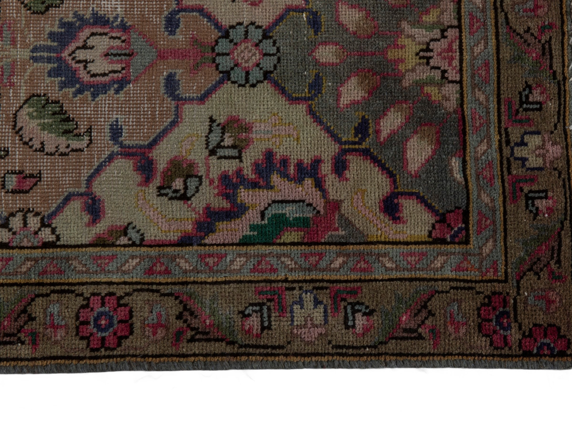 Persian Tabriz accent rug in smoke and walnut, view 4 of 16