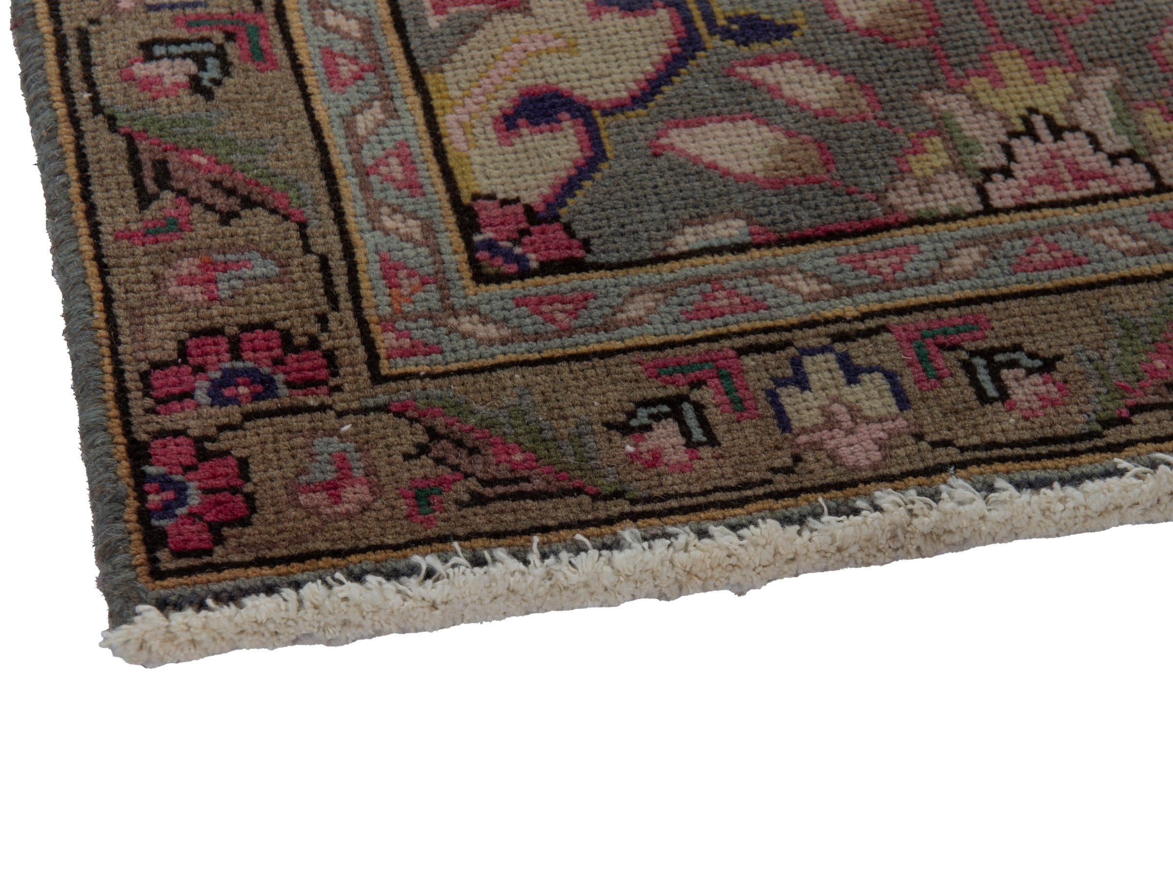 Persian Tabriz accent rug in smoke and walnut, view 5 of 16