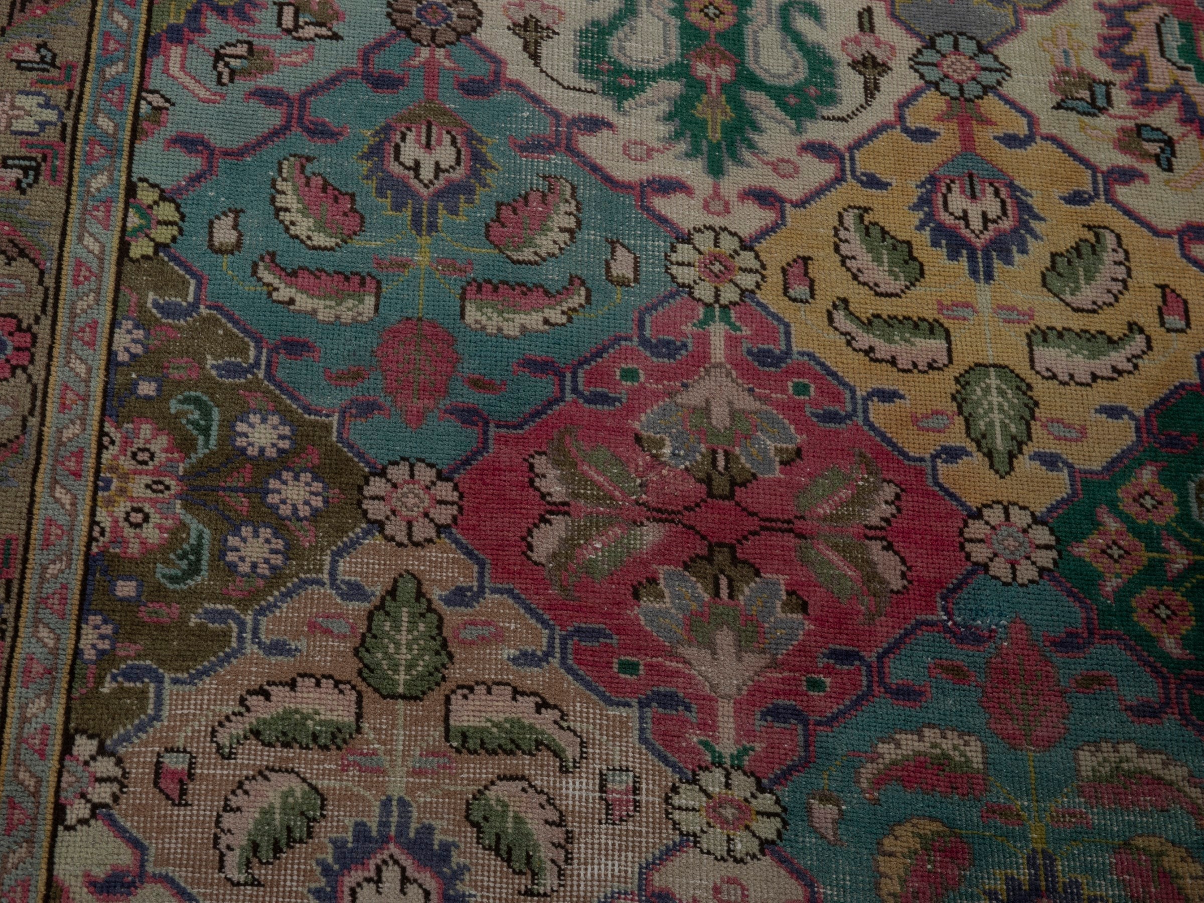 Persian Tabriz accent rug in smoke and walnut, view 6 of 16