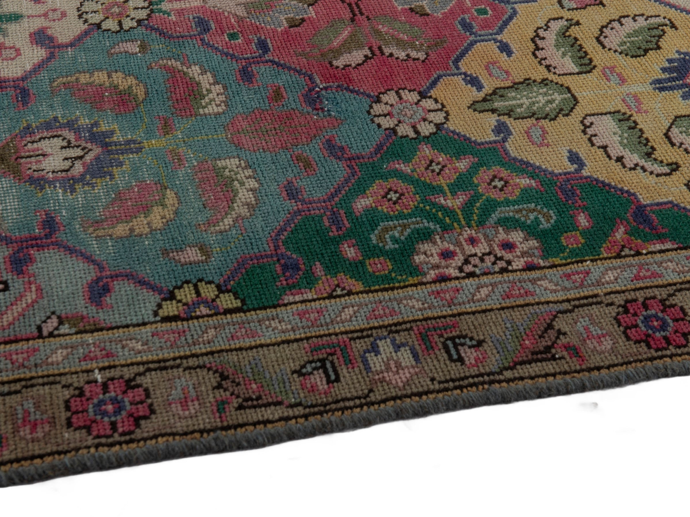 Persian Tabriz accent rug in smoke and walnut, view 7 of 16