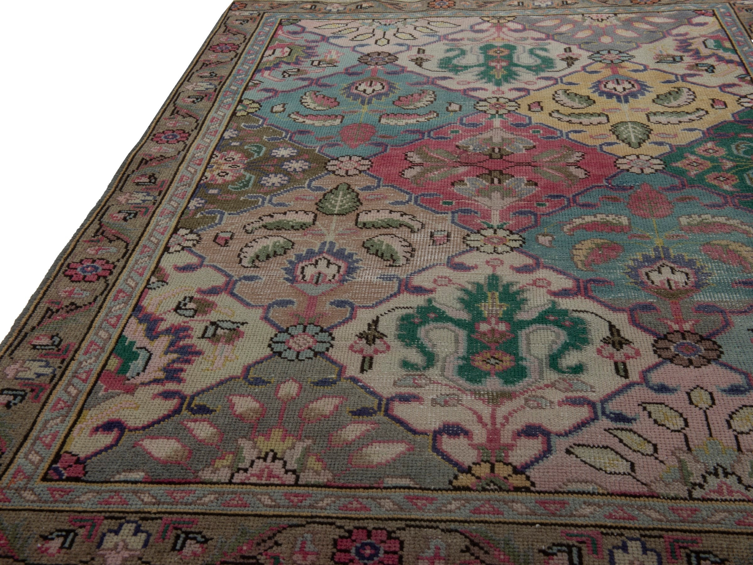 Persian Tabriz accent rug in smoke and walnut, view 8 of 16