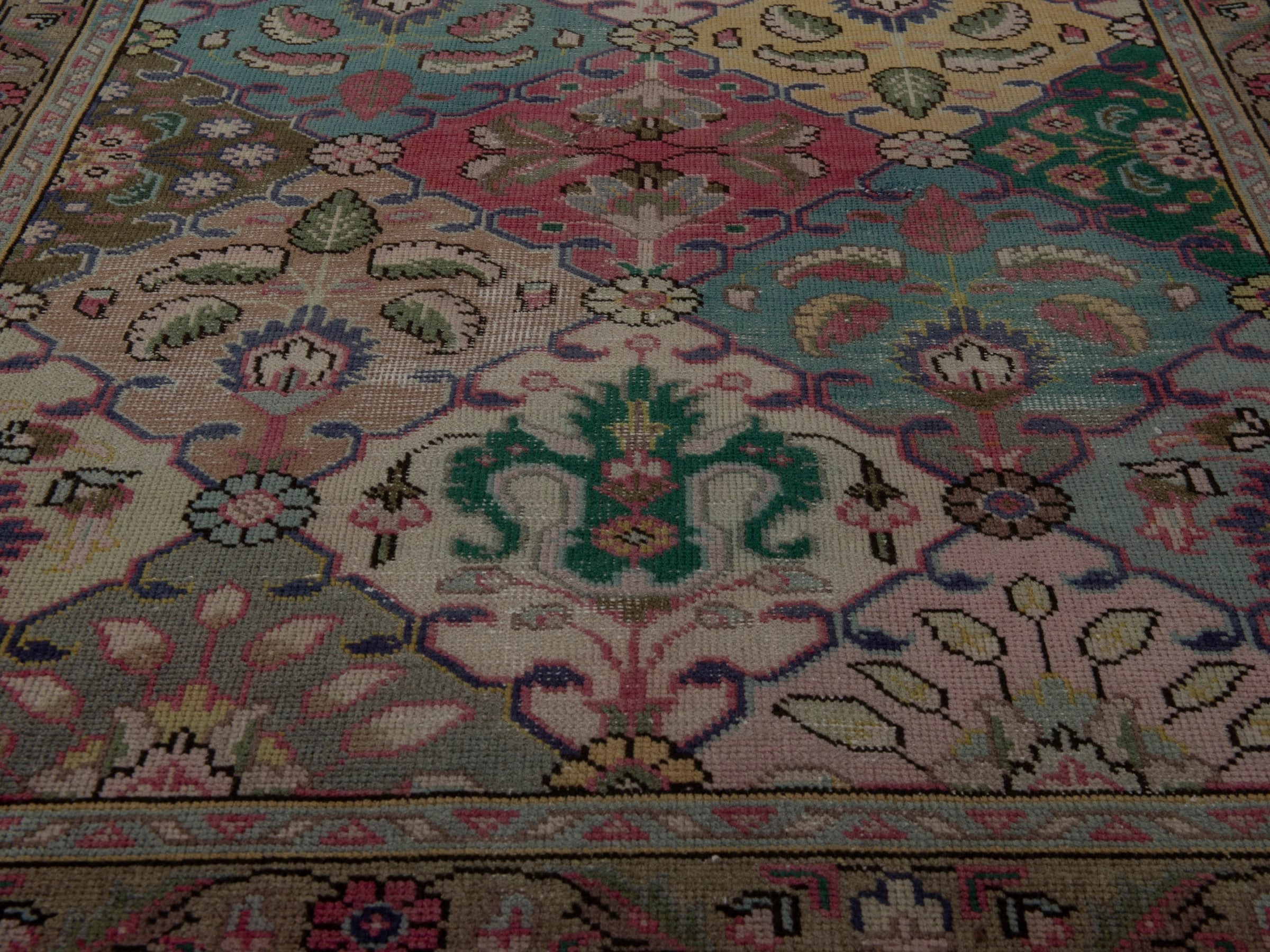 Persian Tabriz accent rug in smoke and walnut, view 9 of 16