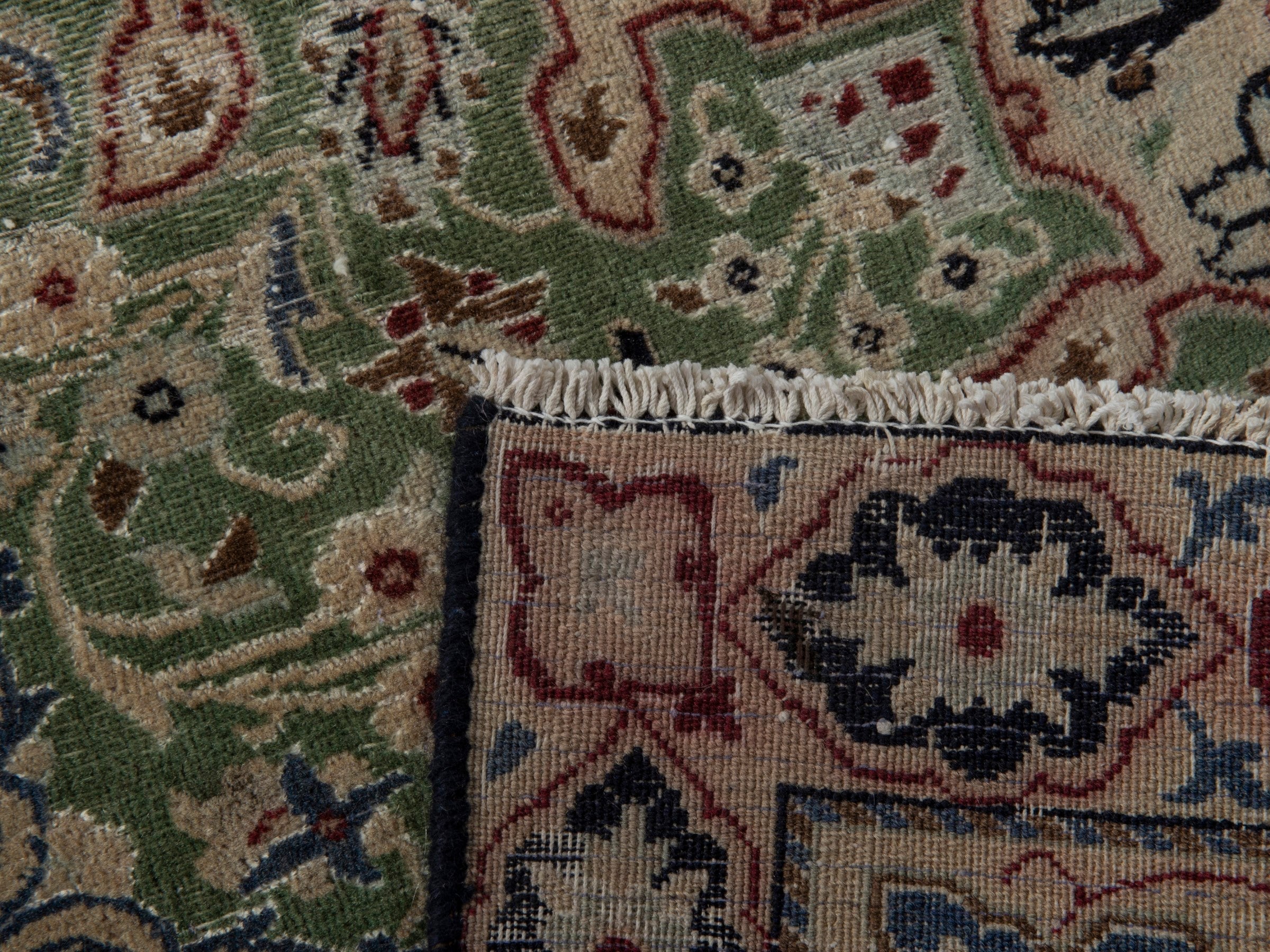 Persian Nain accent rug in sage and cream, view 16 of 16
