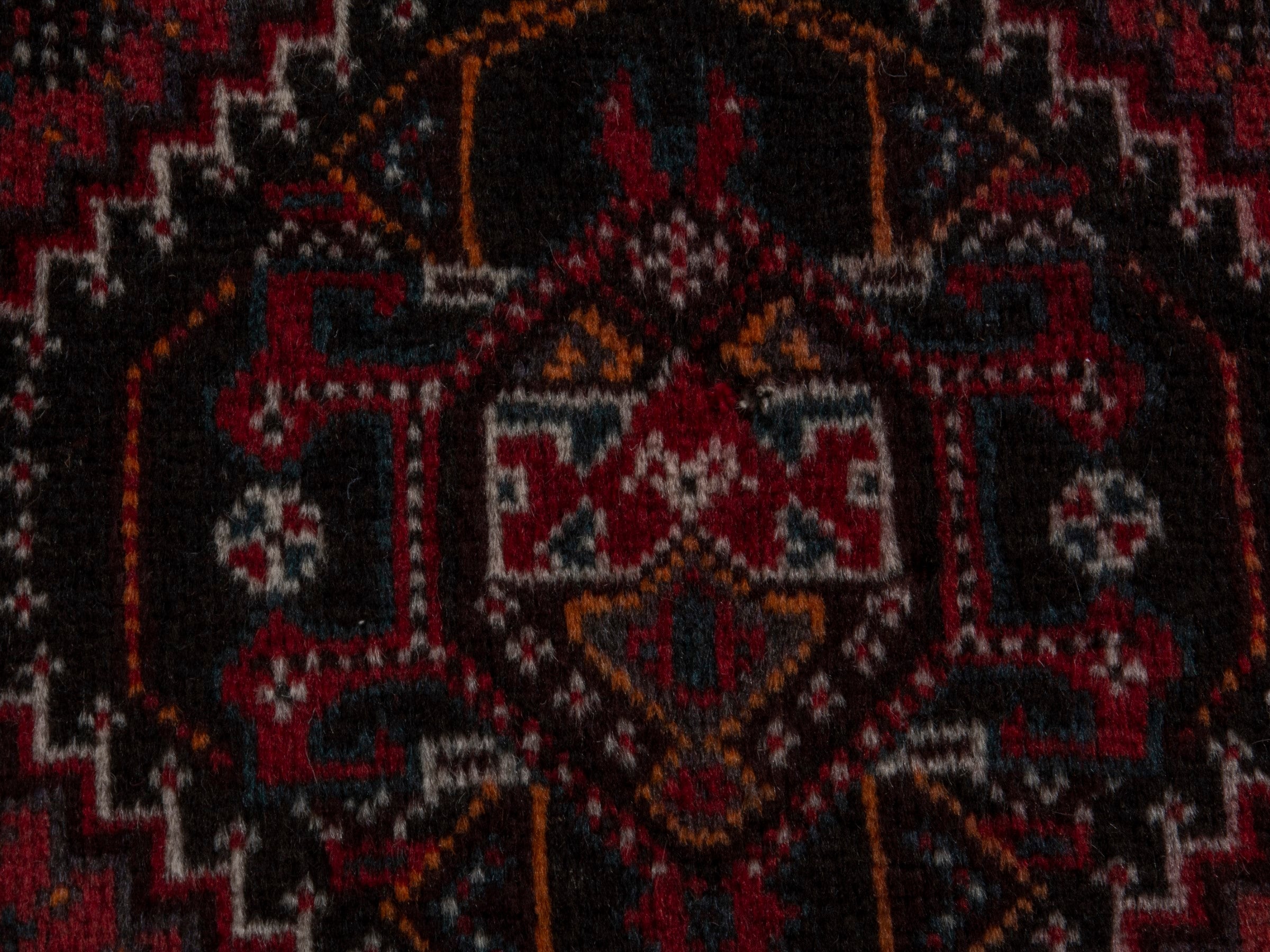 Persian Shiraz accent rug in burgundy and deep red, view 12 of 16