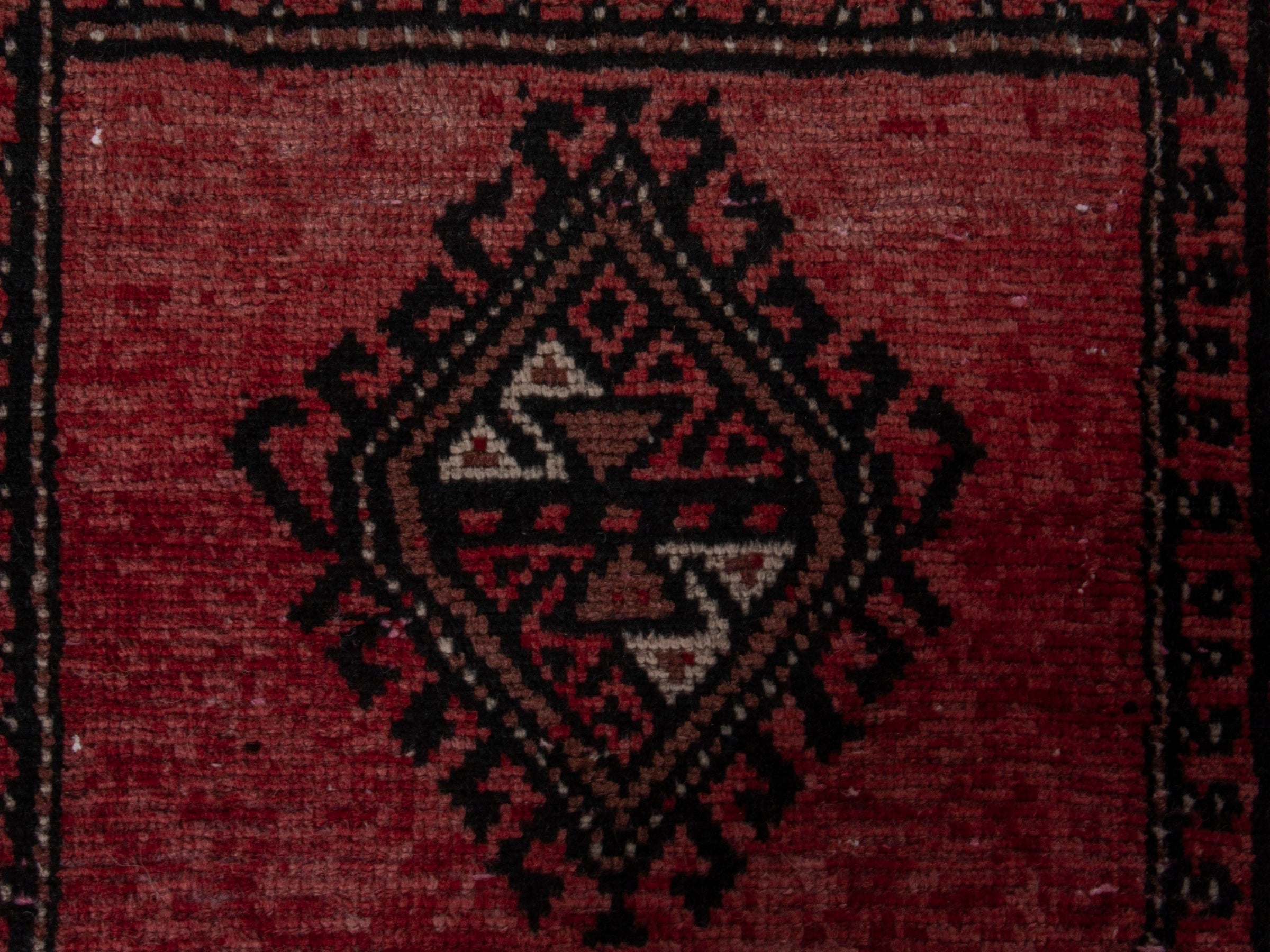Persian Baluch accent rug in burgundy and black cherry, view 11 of 16