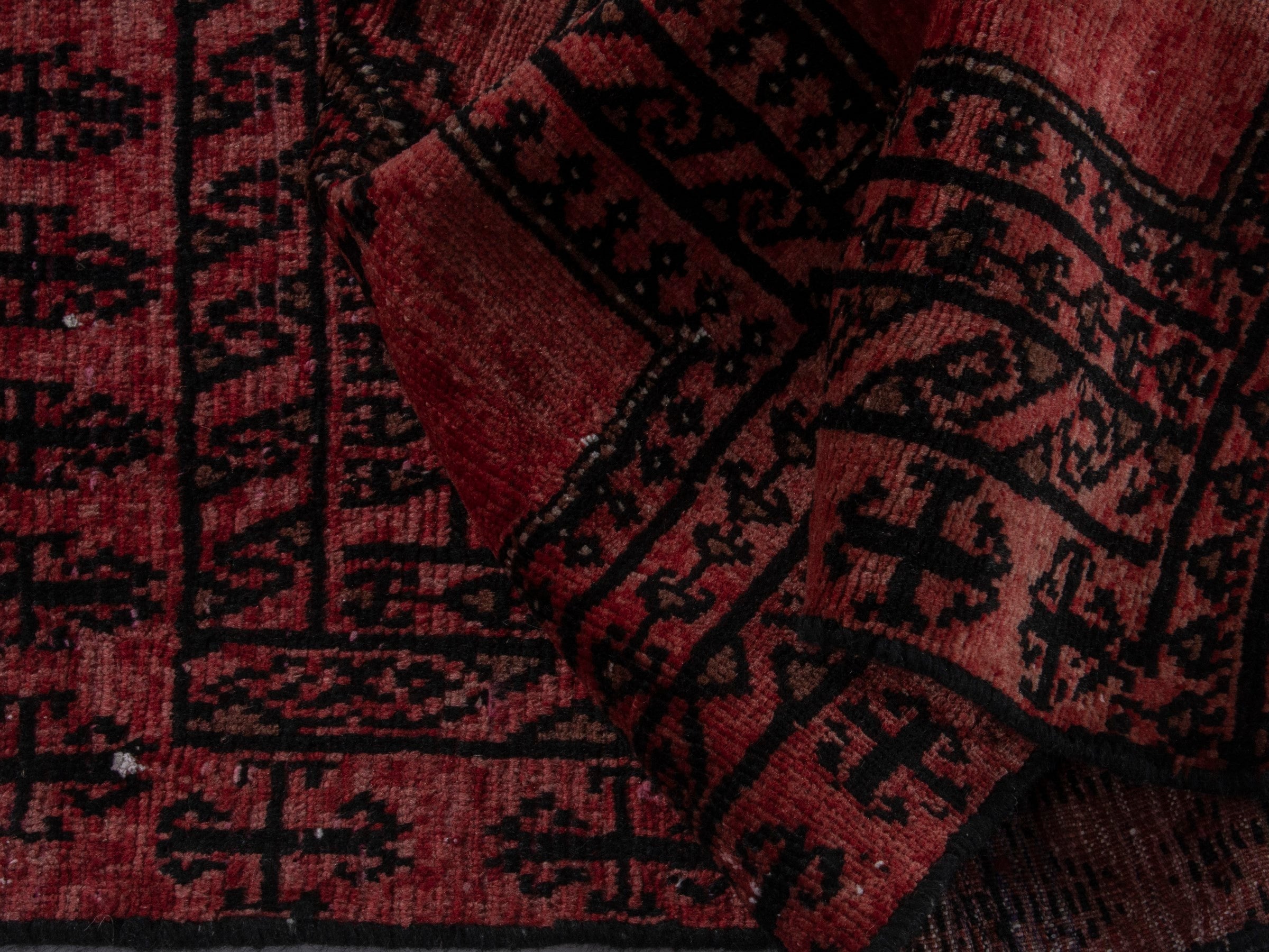 Persian Baluch accent rug in burgundy and black cherry, view 13 of 16