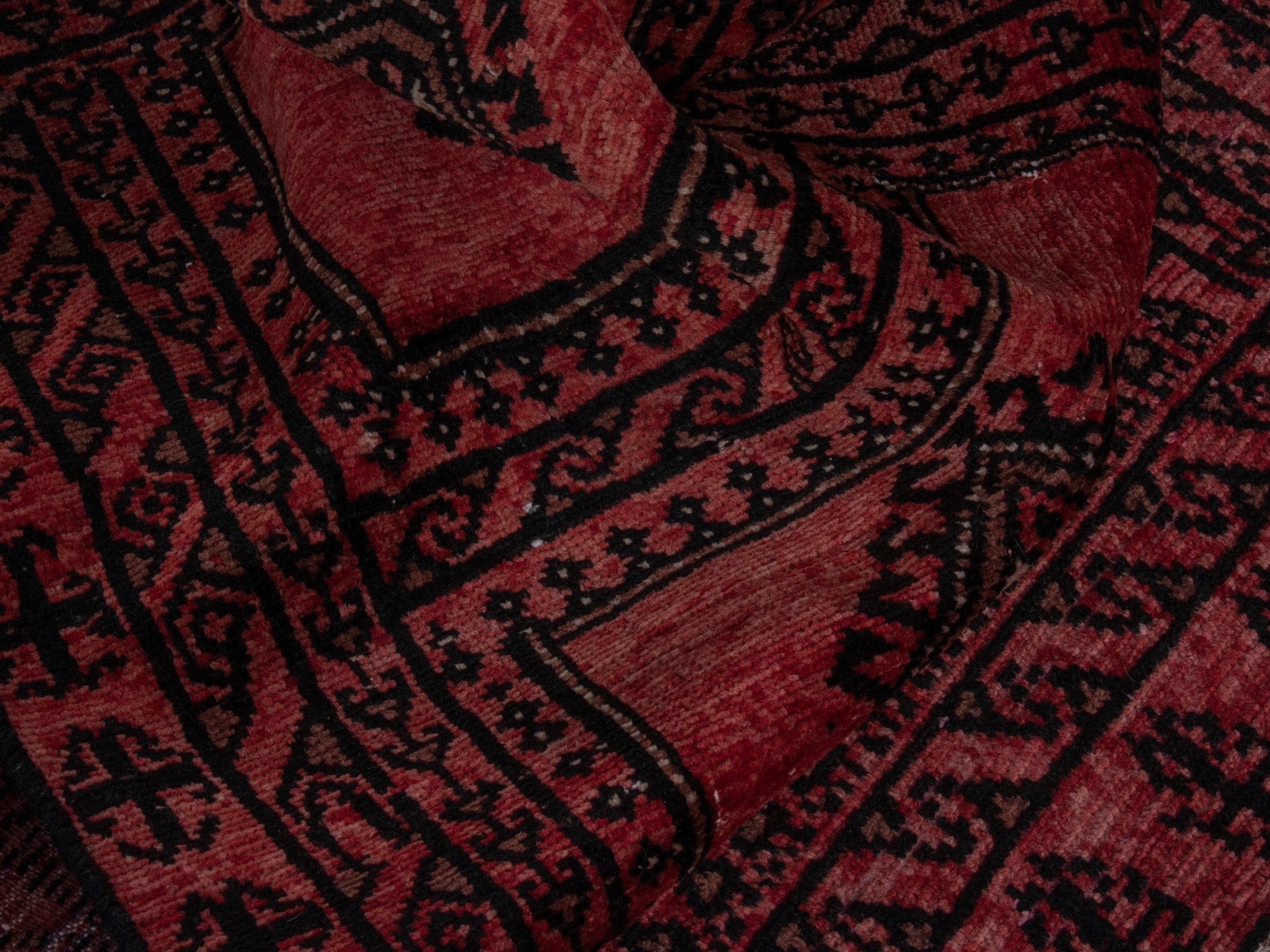 Persian Baluch accent rug in burgundy and black cherry, view 14 of 16