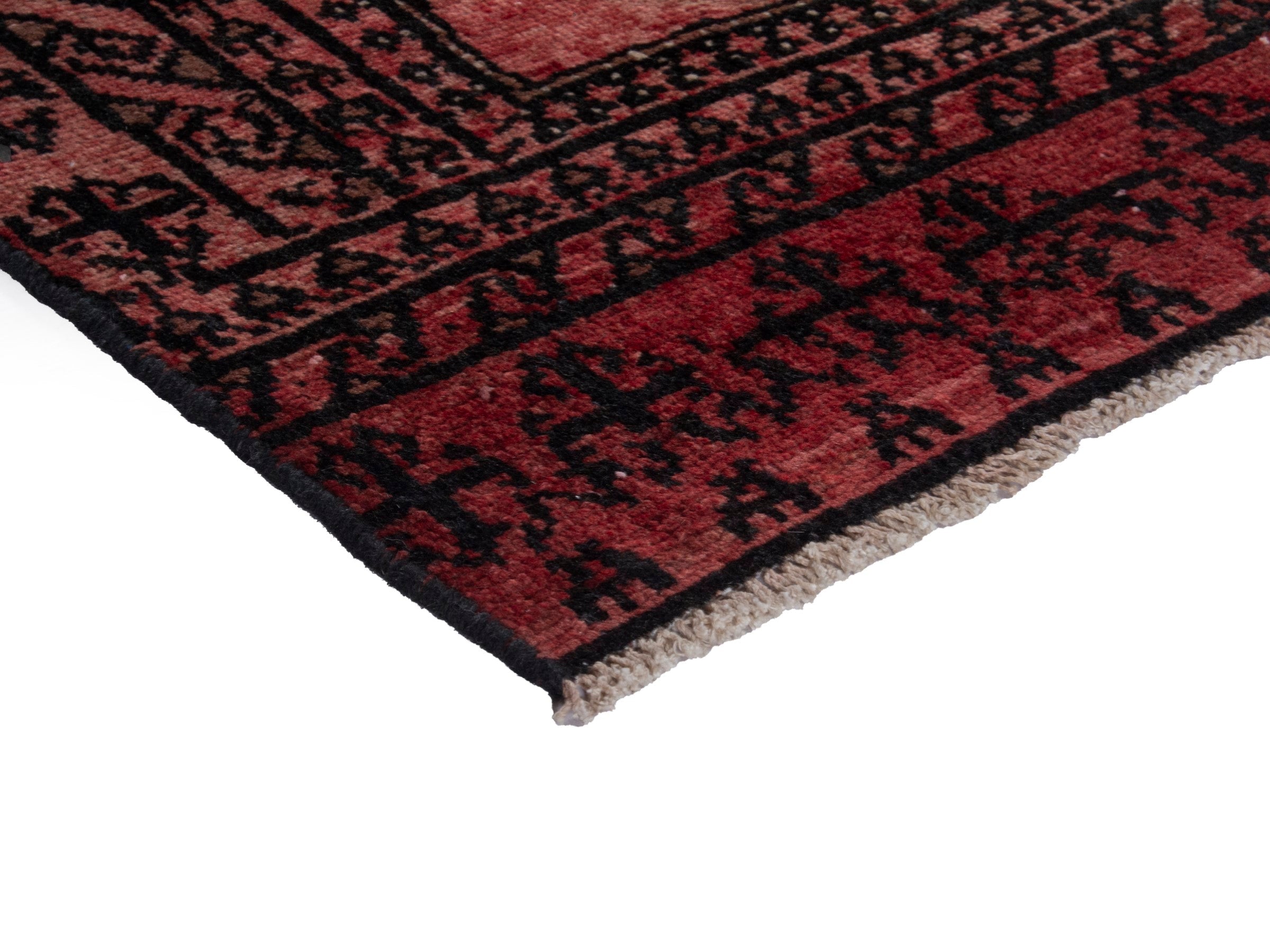 Persian Baluch accent rug in burgundy and black cherry, view 5 of 16