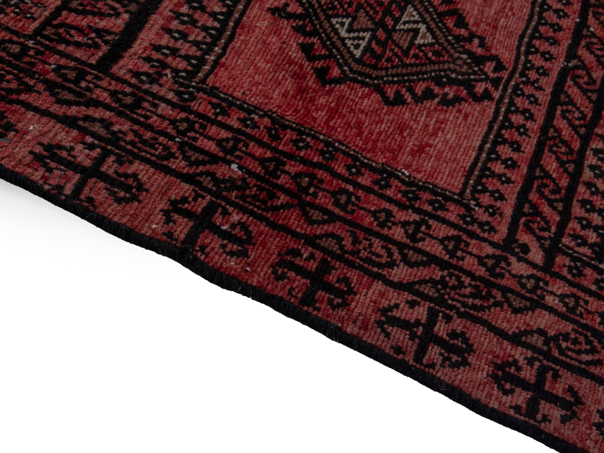 Persian Baluch accent rug in burgundy and black cherry, view 7 of 16