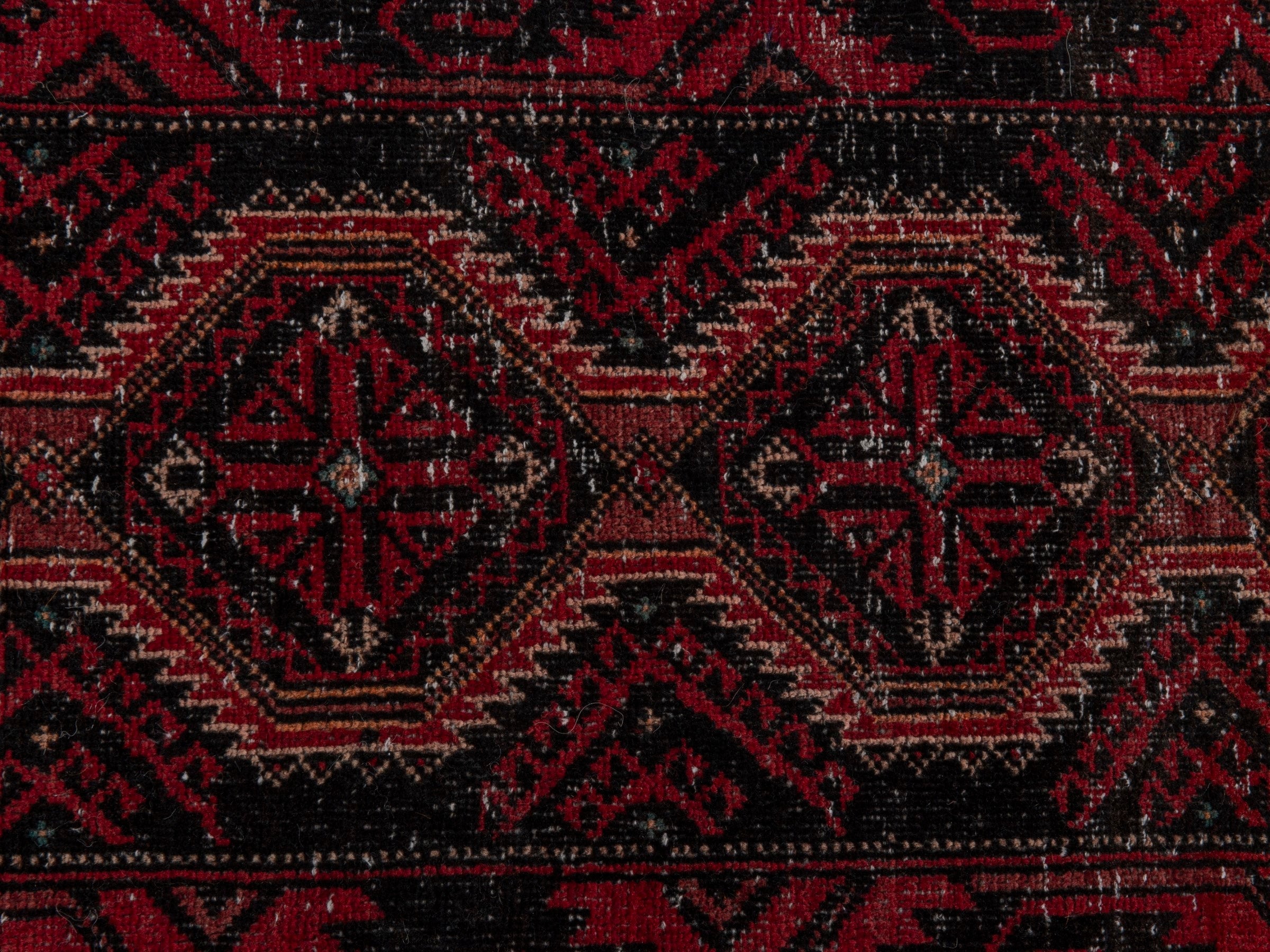 Persian Baluch runner rug in burgundy and deep red, view 12 of 17
