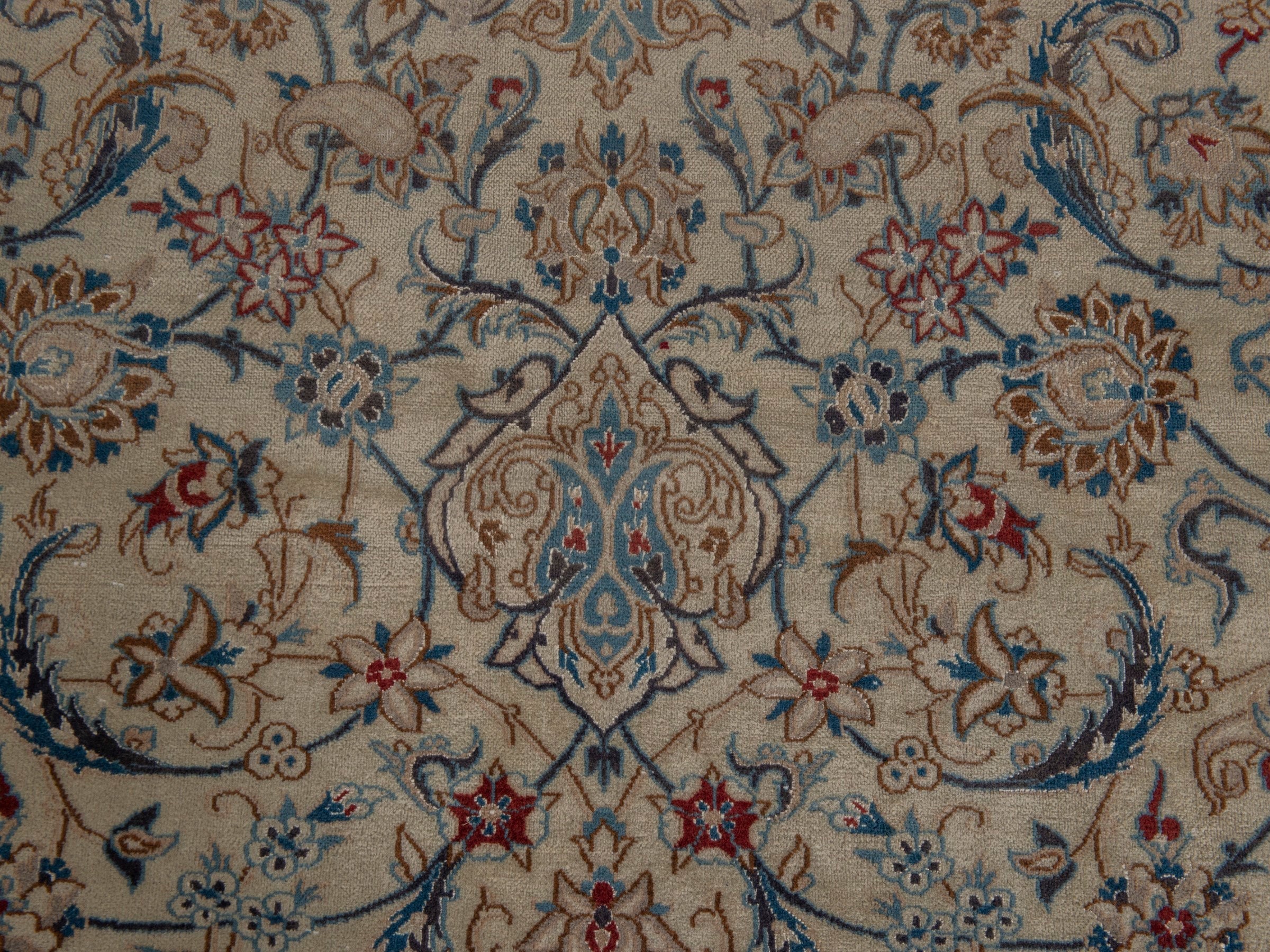 Persian Nain oversized rug in cream and sage, view 11 of 20