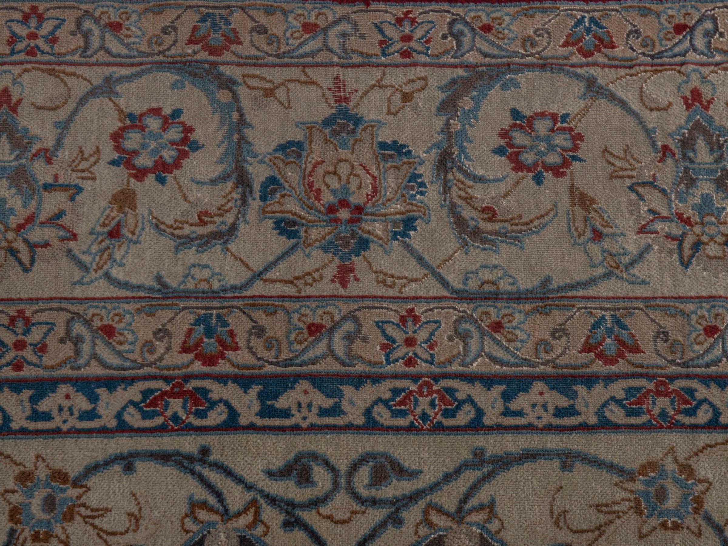 Persian Nain oversized rug in cream and sage, view 14 of 20