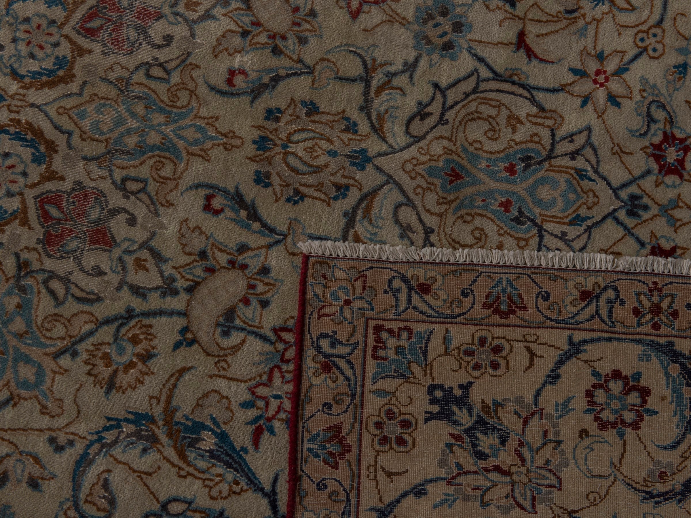 Persian Nain oversized rug in cream and sage, view 20 of 20