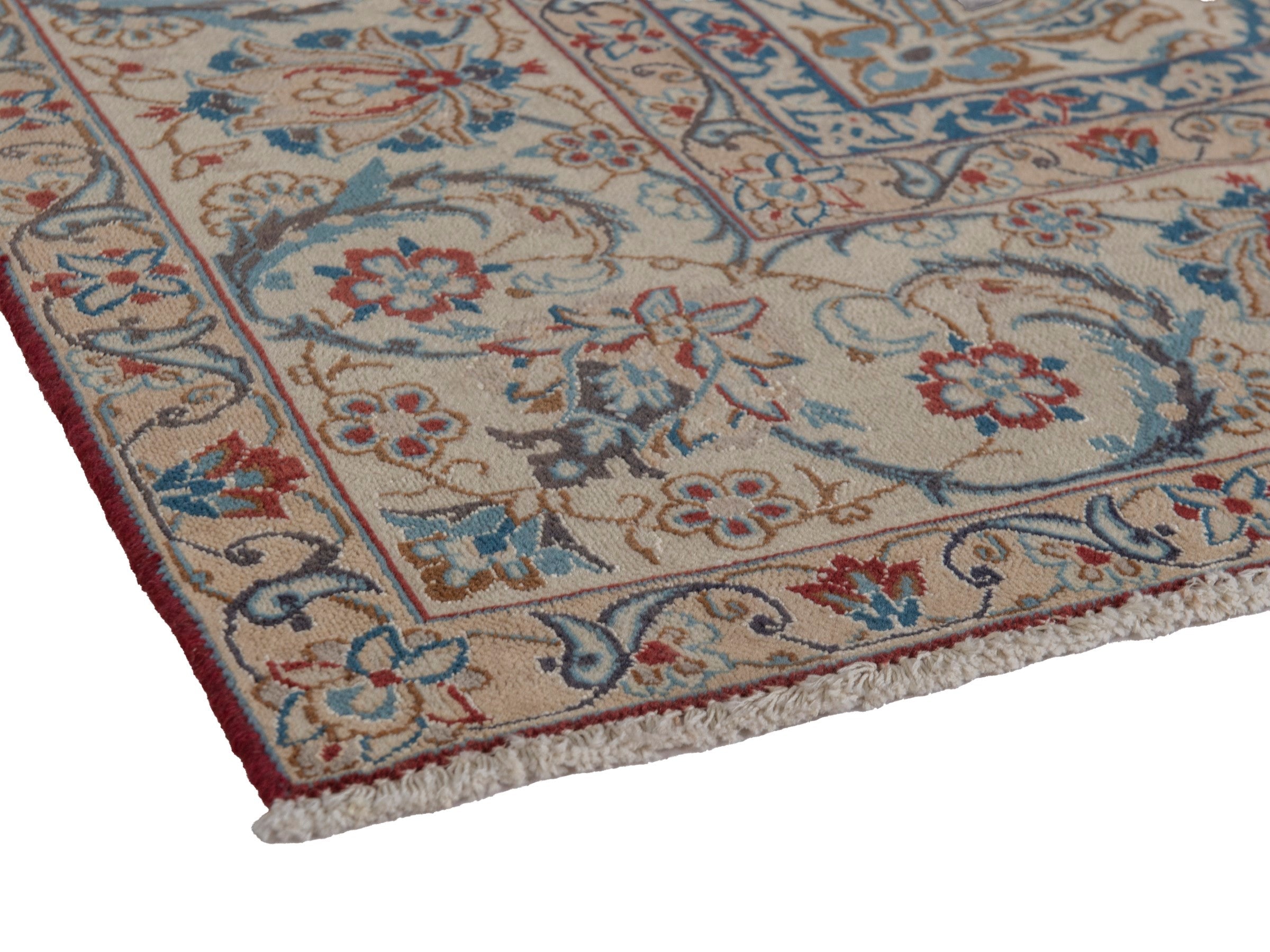 Persian Nain oversized rug in cream and sage, view 6 of 20