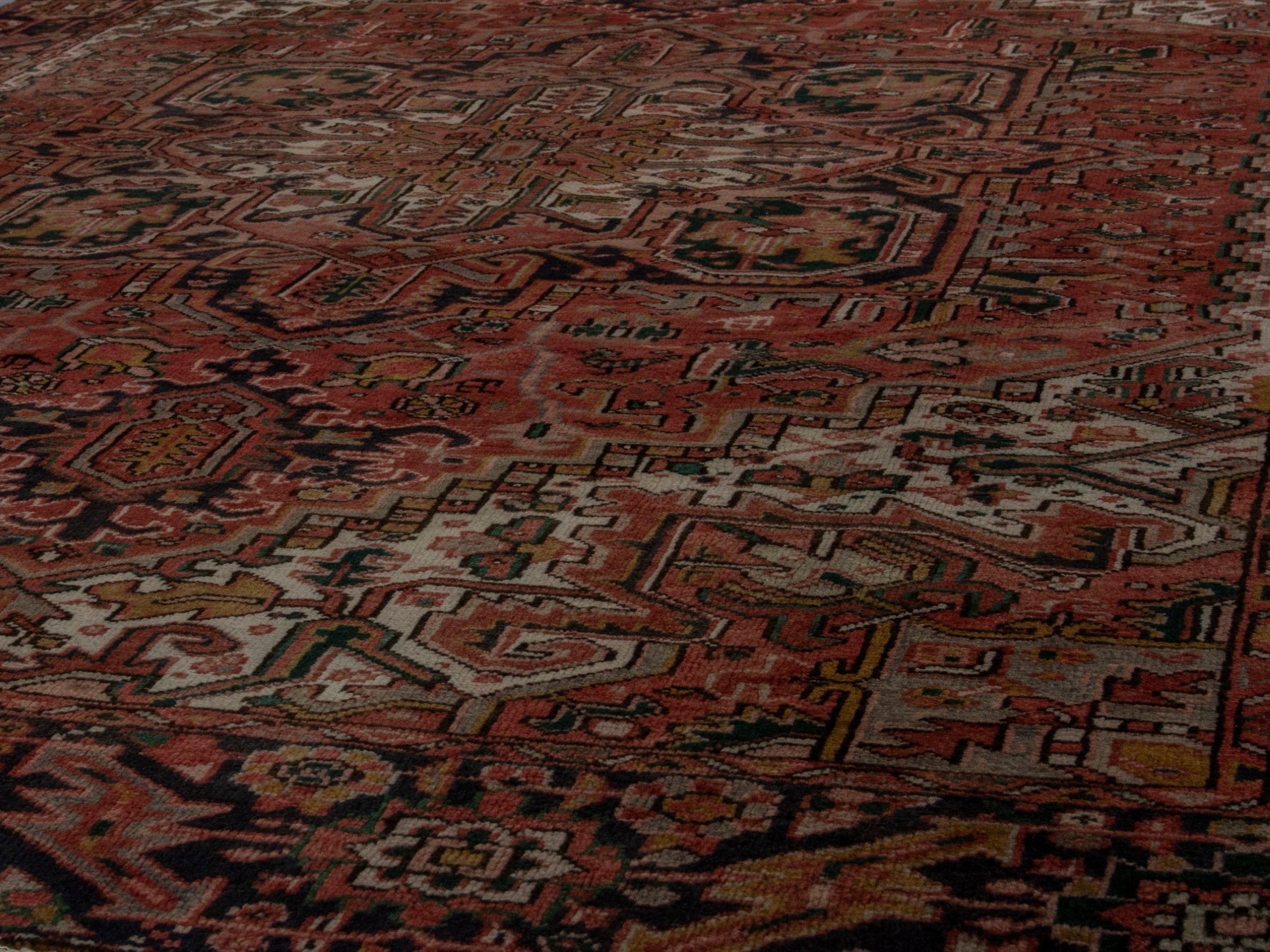 Persian Gorevan area rug in rust and burgundy, view 10 of 22