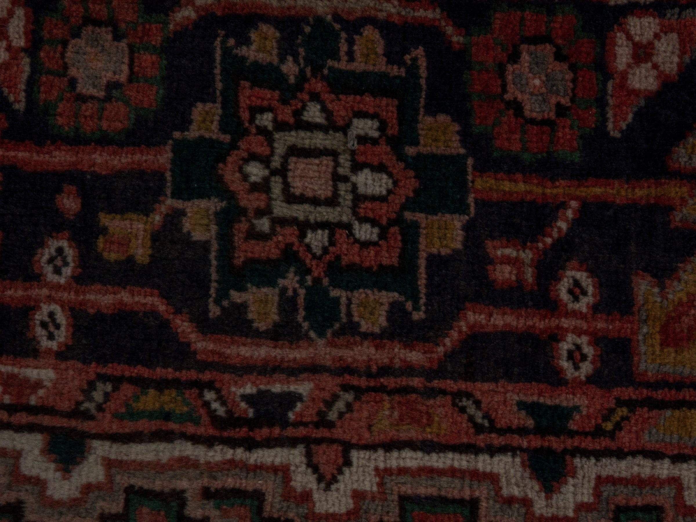 Persian Gorevan area rug in rust and burgundy, view 16 of 22