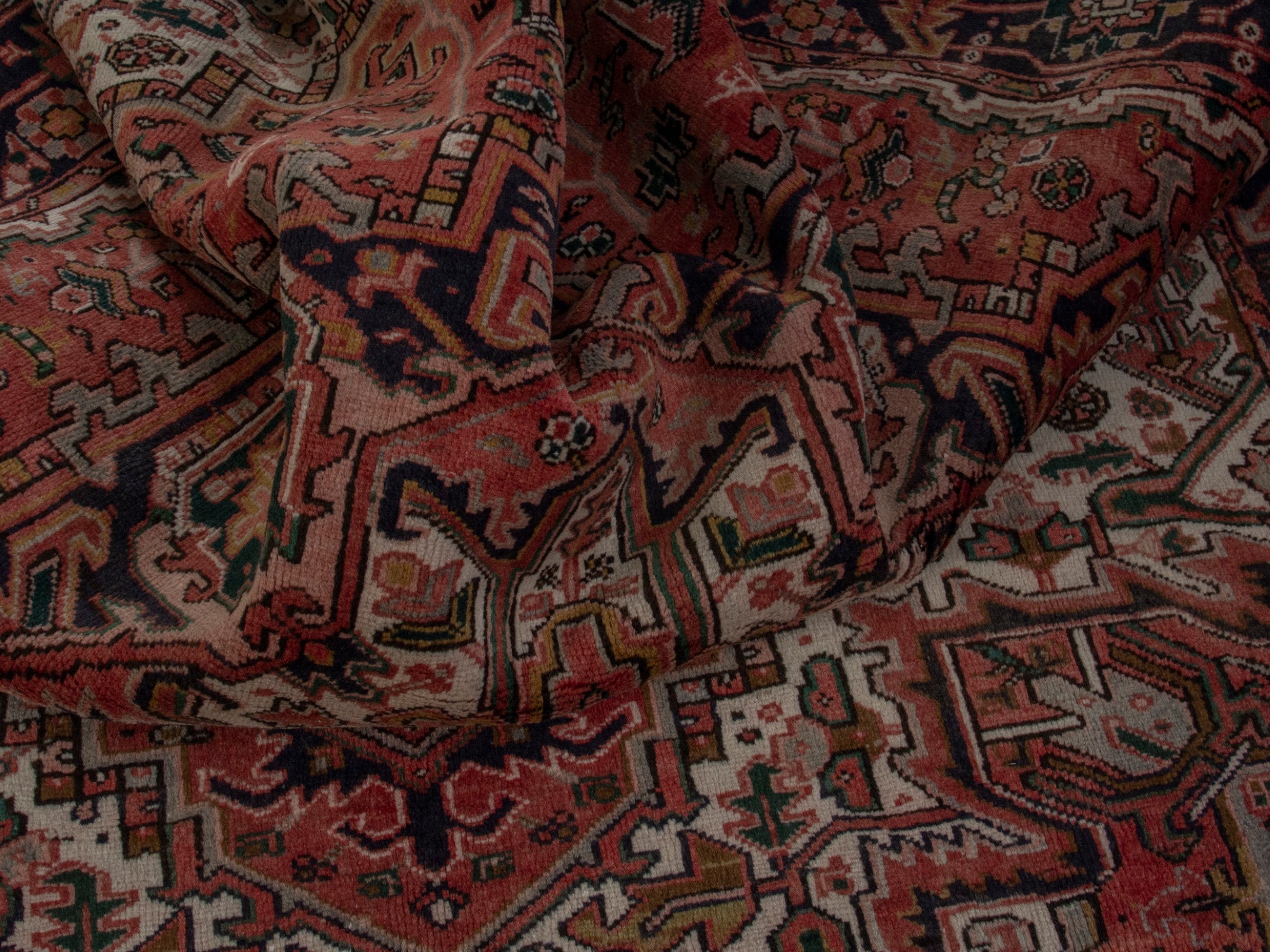 Persian Gorevan area rug in rust and burgundy, view 19 of 22